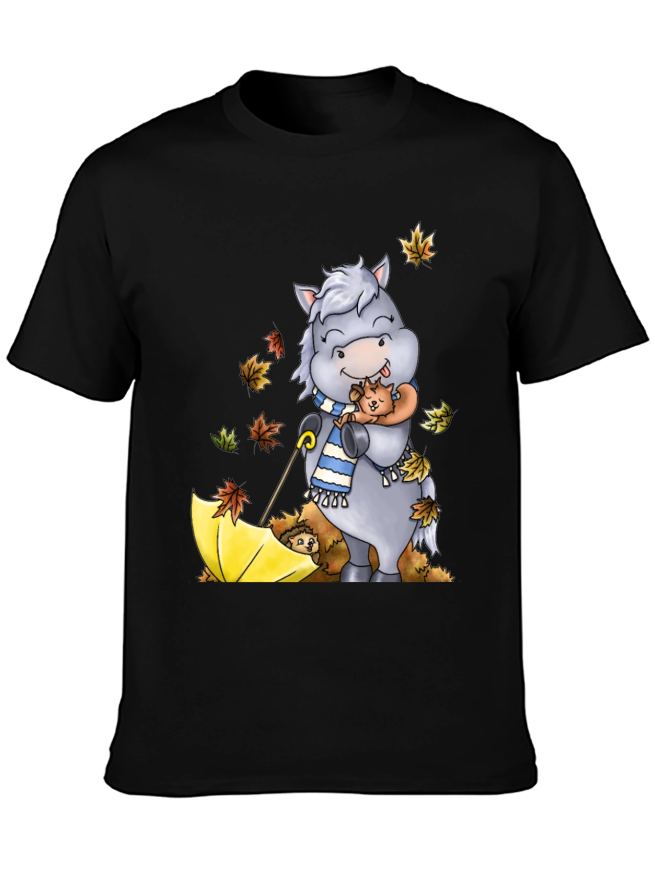 Cute Horse & Hedgehog Fall T-Shirt