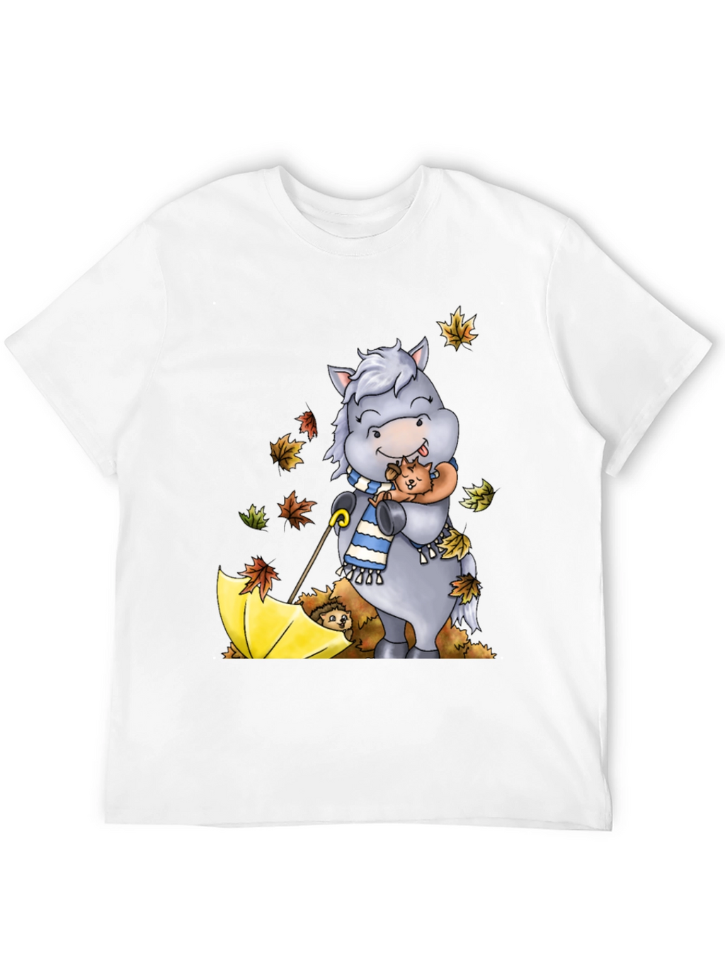 Cute Horse & Hedgehog Fall T-Shirt
