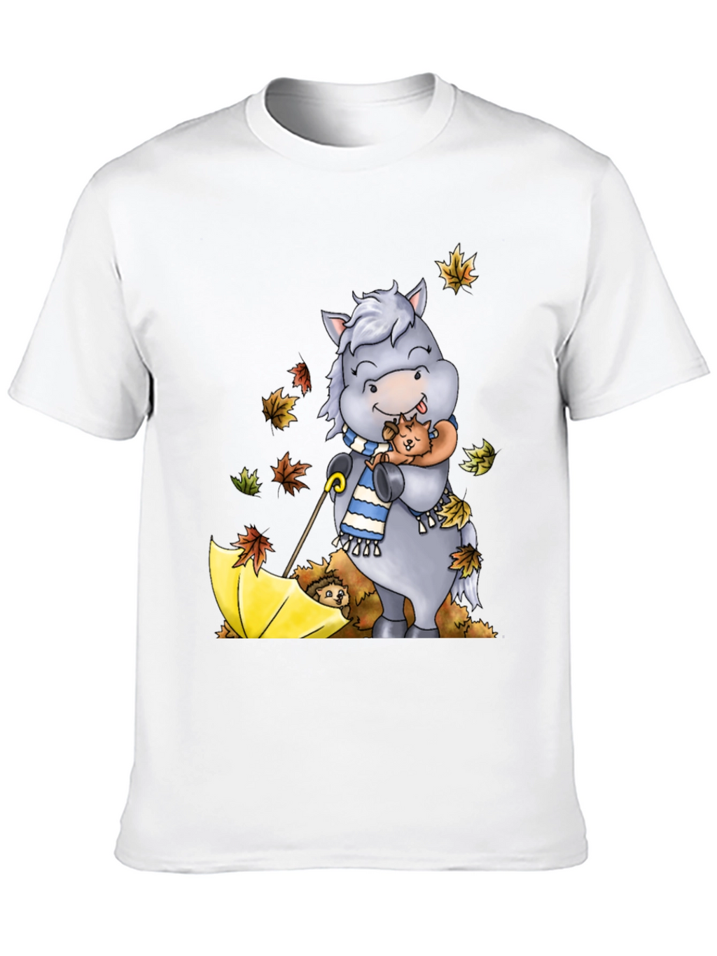 Cute Horse & Hedgehog Fall T-Shirt