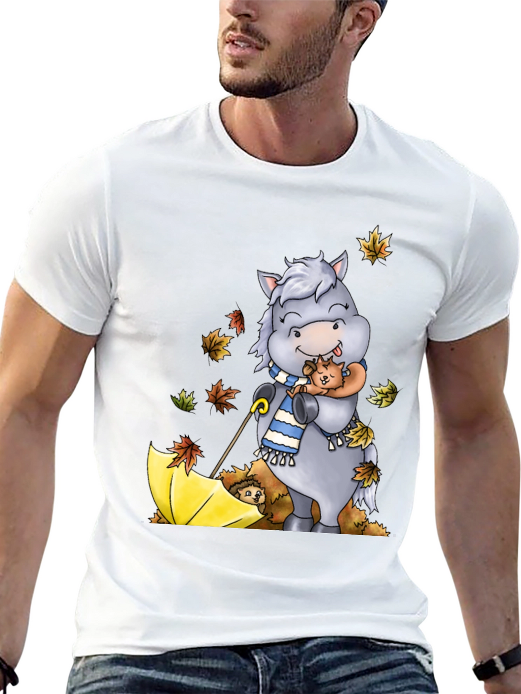 Cute Horse & Hedgehog Fall T-Shirt