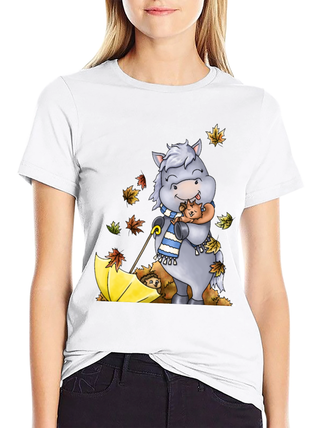 Cute Horse & Hedgehog Fall T-Shirt