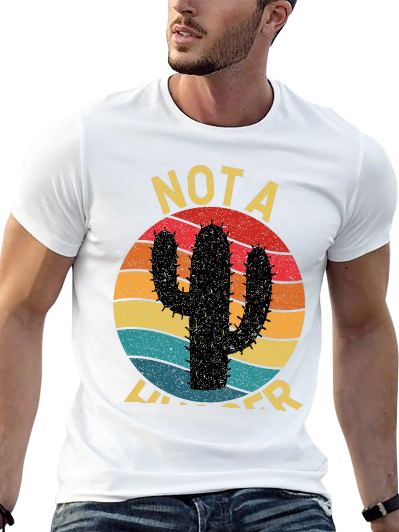 Funny Cactus Graphic Tee - Not a Hugger T-Shirt