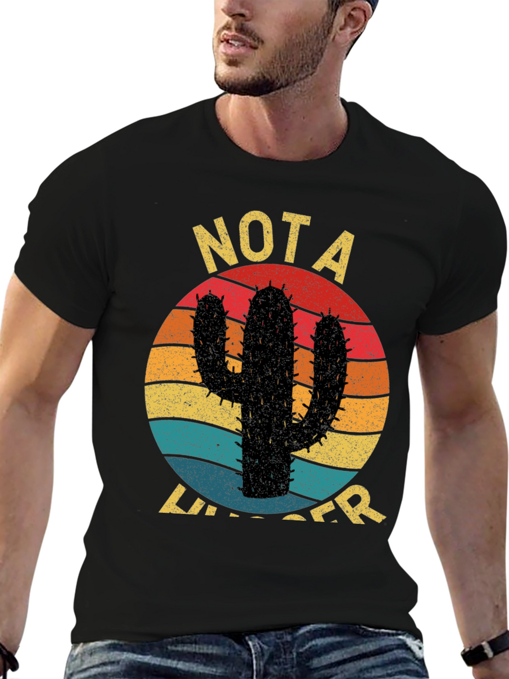 Funny Cactus Graphic Tee - Not a Hugger T-Shirt