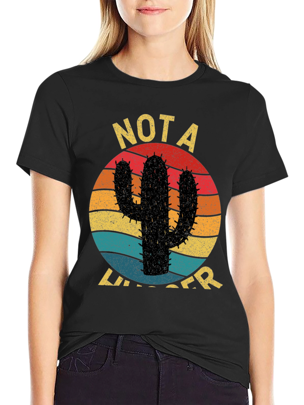 Funny Cactus Graphic Tee - Not a Hugger T-Shirt