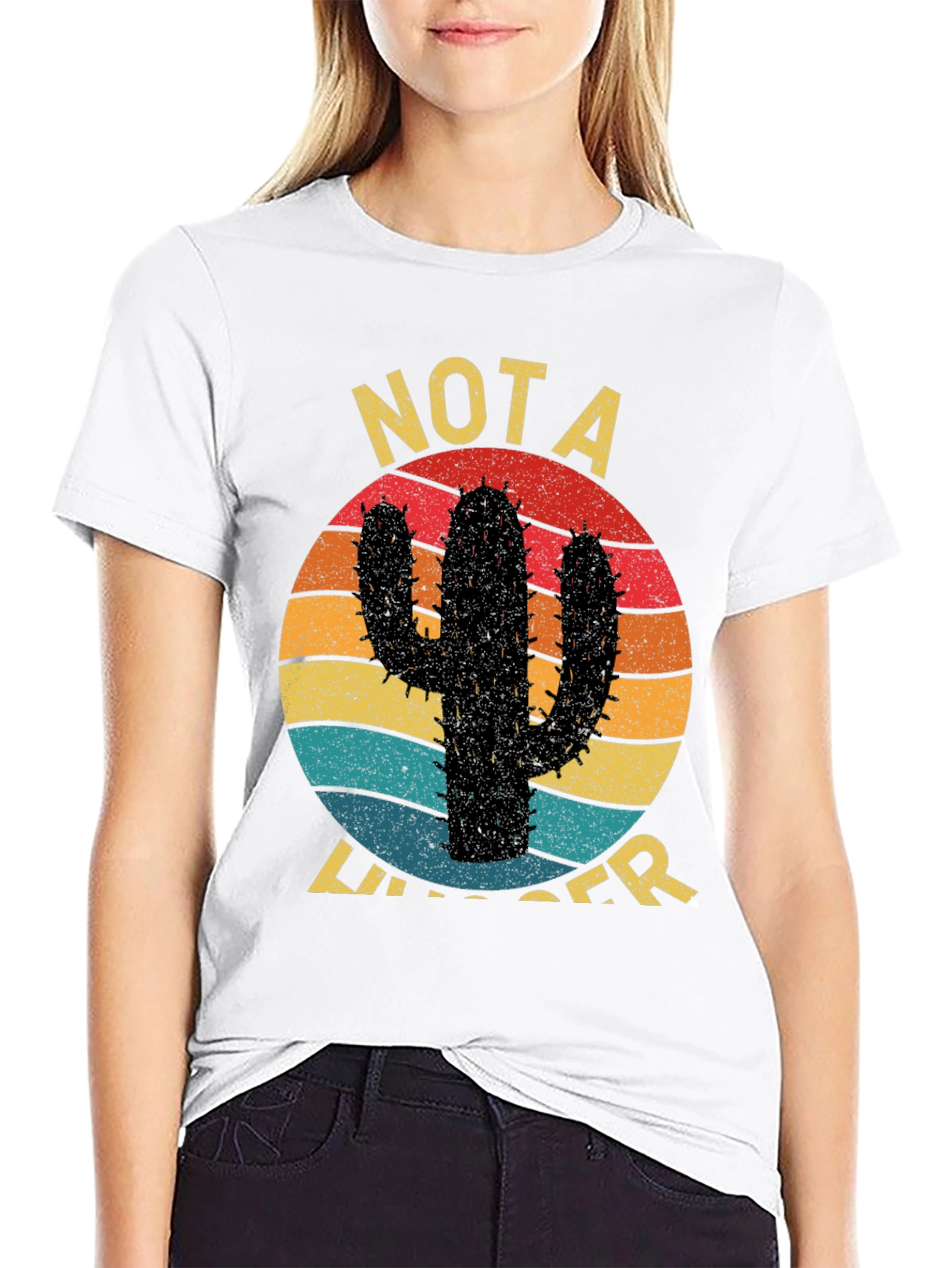 Funny Cactus Graphic Tee - Not a Hugger T-Shirt
