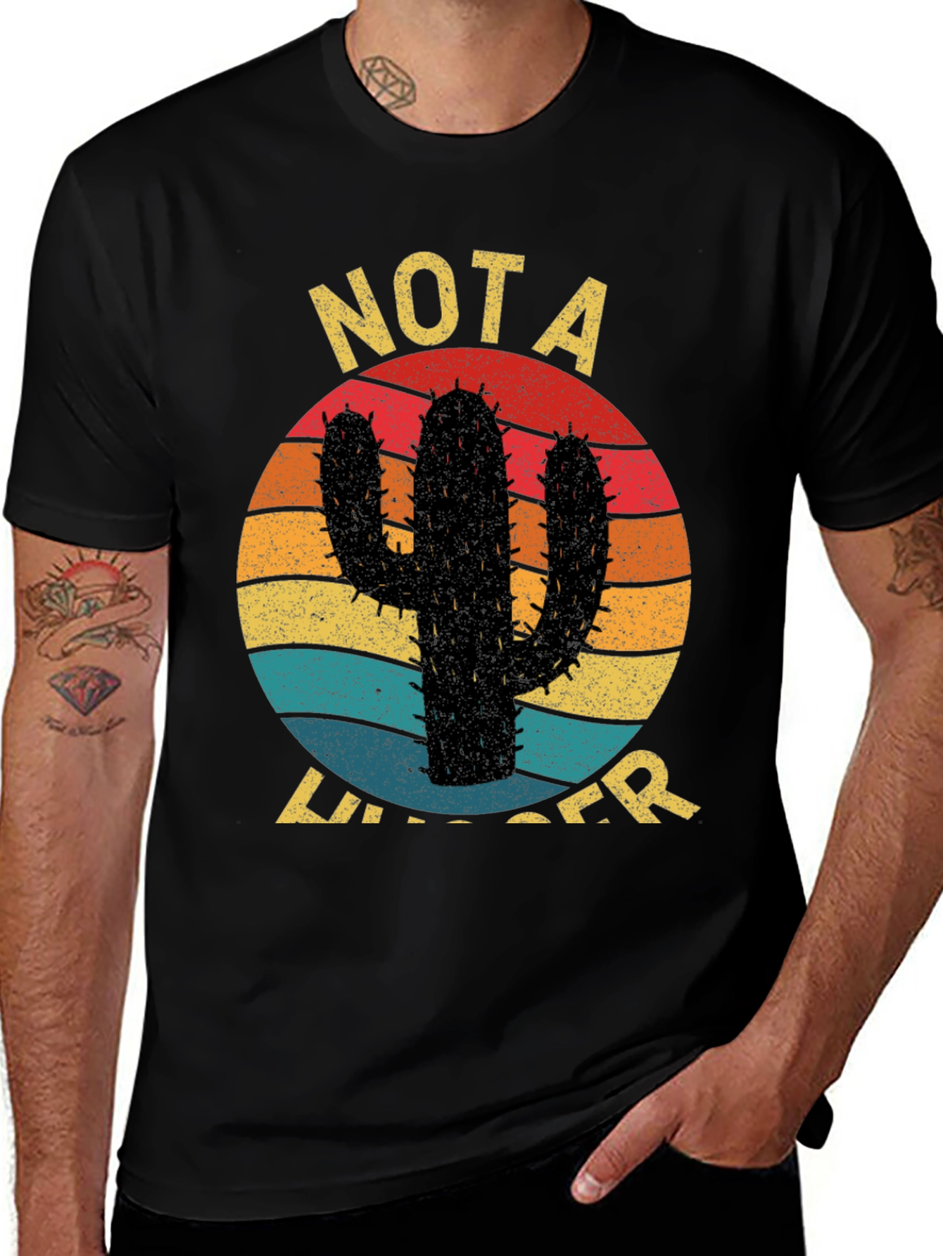 Funny Cactus Graphic Tee - Not a Hugger T-Shirt
