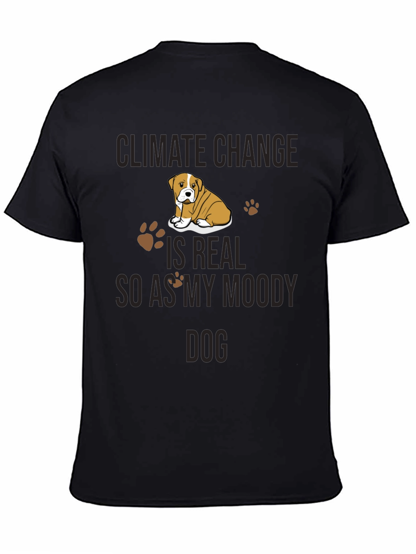 Climate Change Moody Dog Graphic T-Shirt