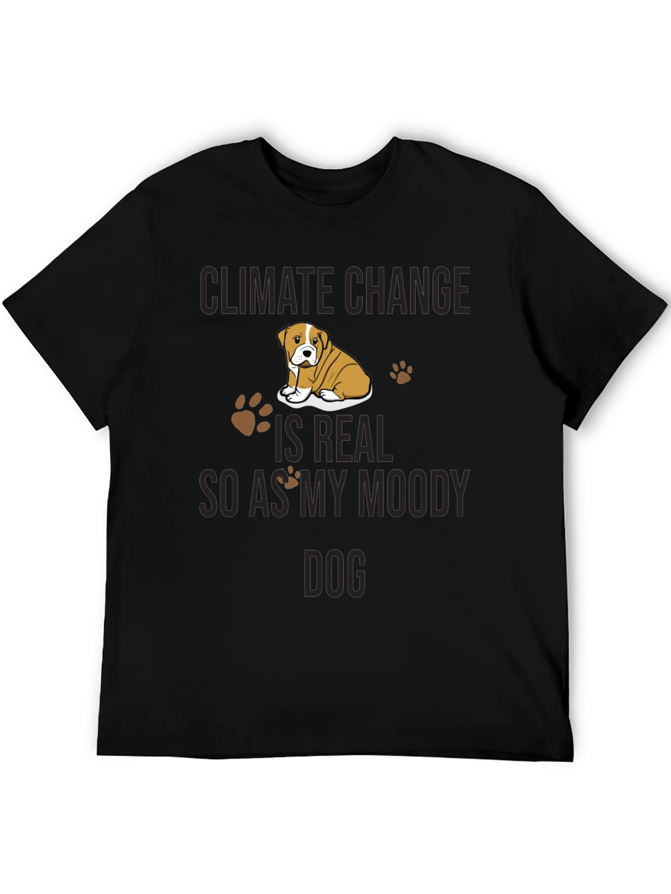 Climate Change Moody Dog Graphic T-Shirt