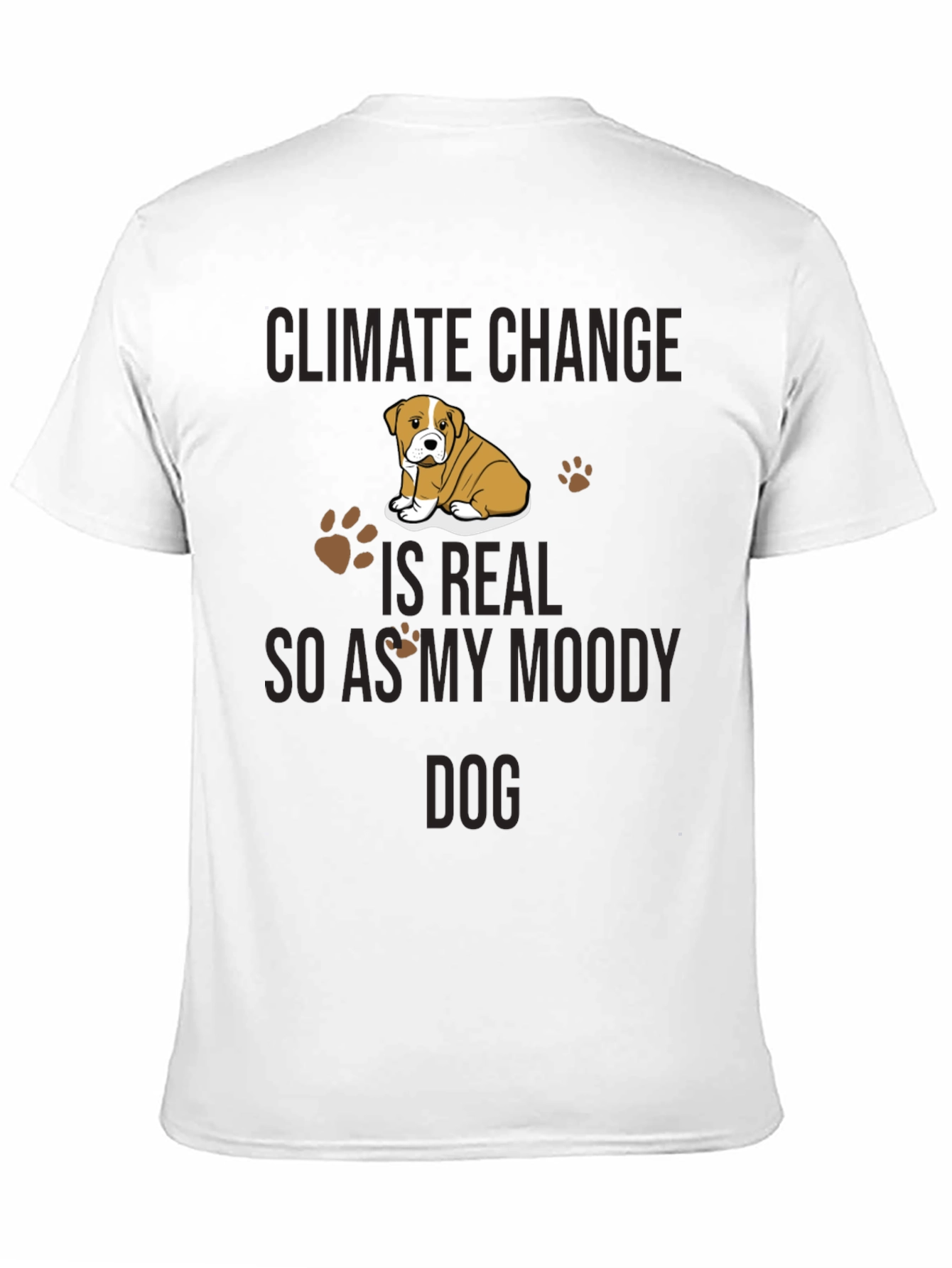 Climate Change Moody Dog Graphic T-Shirt