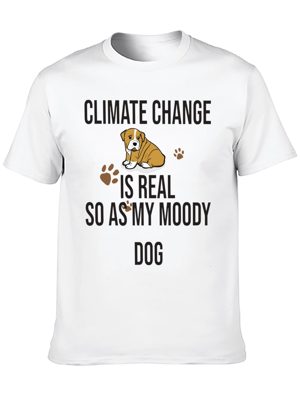 Climate Change Moody Dog Graphic T-Shirt