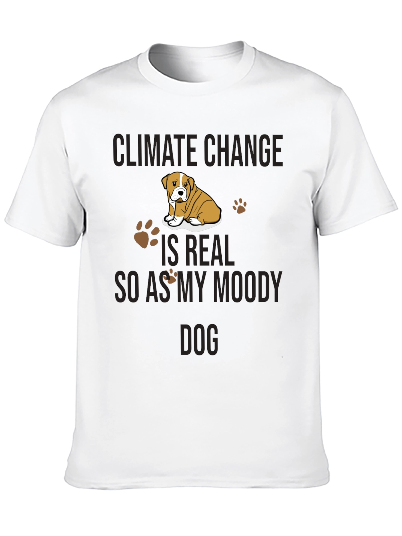 Climate Change Moody Dog Graphic T-Shirt