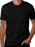Mens Black T-Shirt with Chain Print