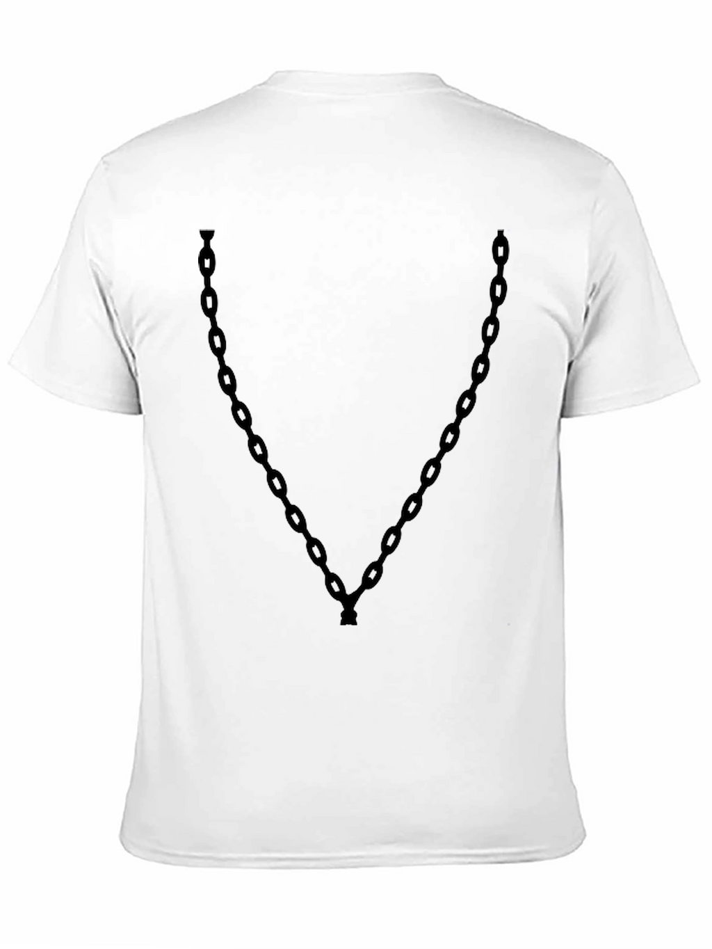 Mens Black T-Shirt with Chain Print