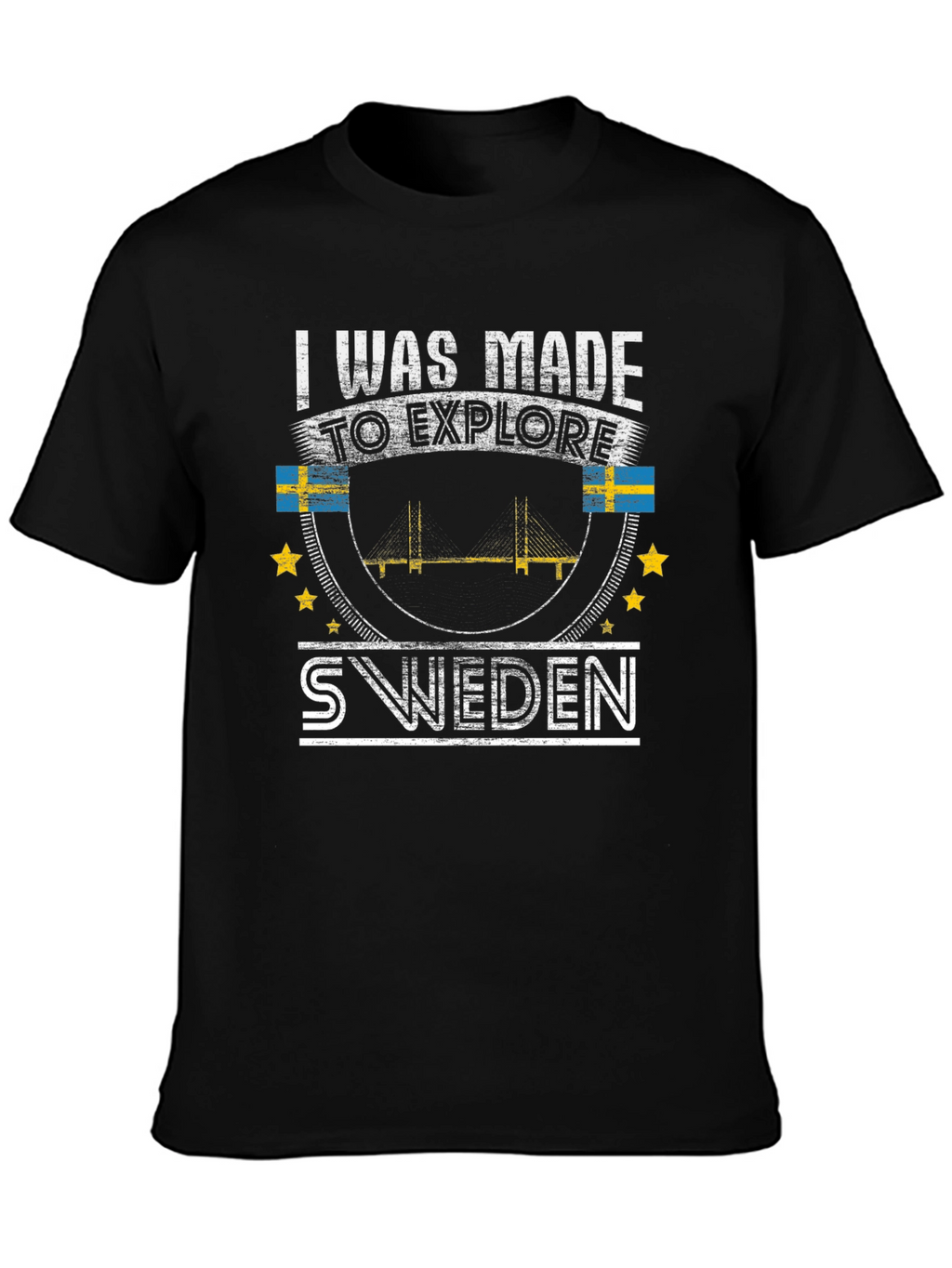 Sweden Explore T-Shirt - Black Graphic Tee