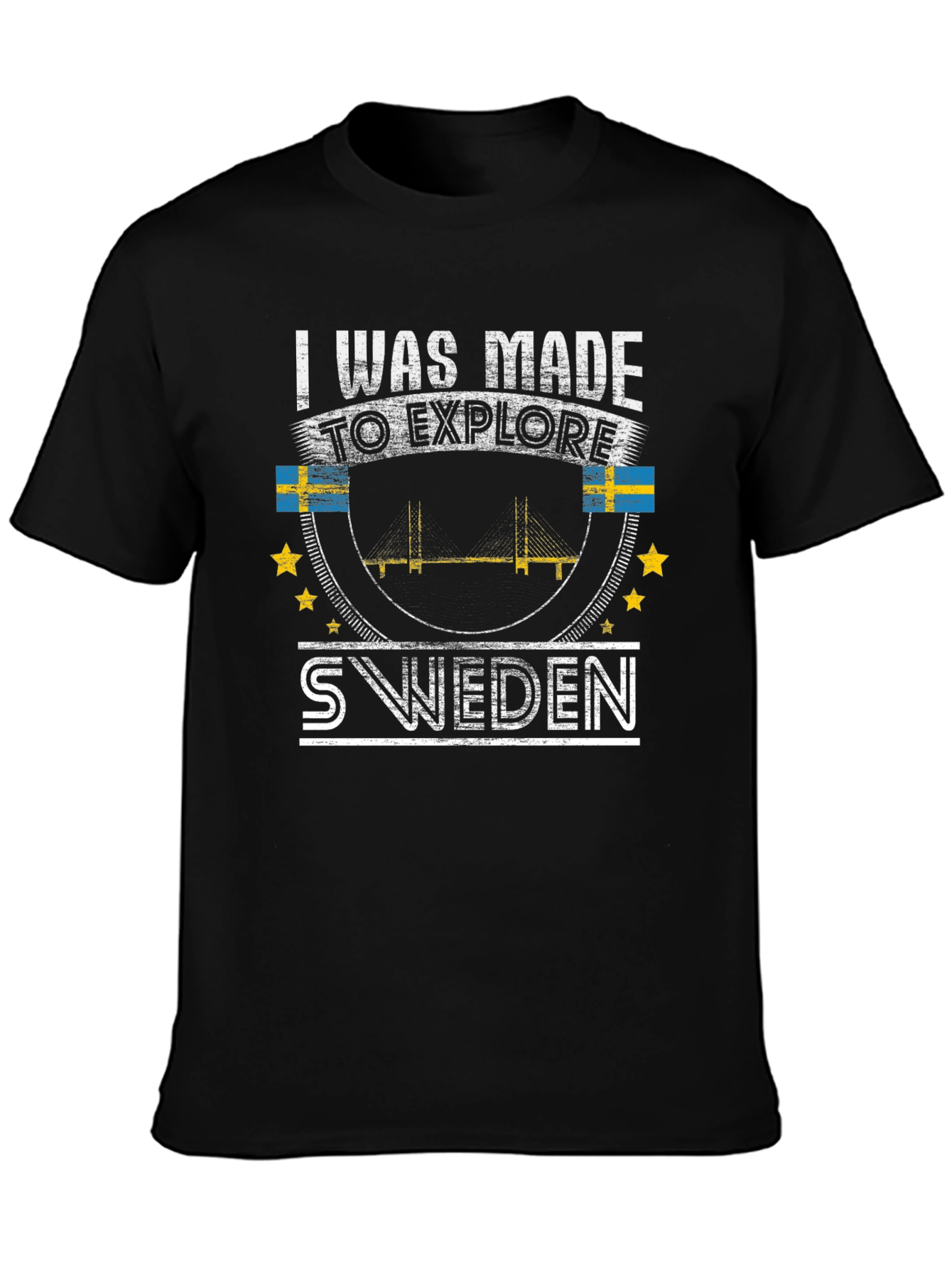 Sweden Explore T-Shirt - Black Graphic Tee