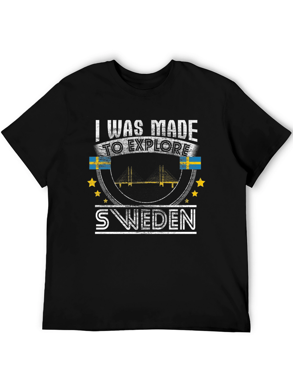 Sweden Explore T-Shirt - Black Graphic Tee