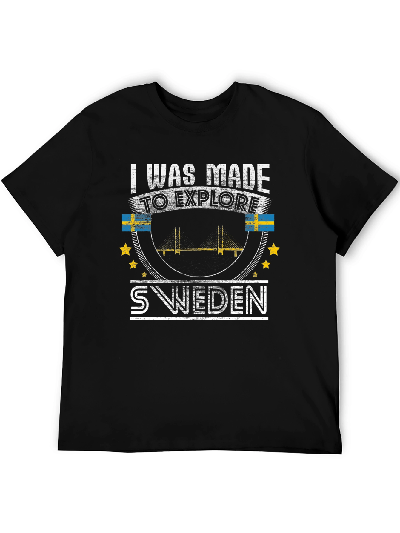 Sweden Explore T-Shirt - Black Graphic Tee