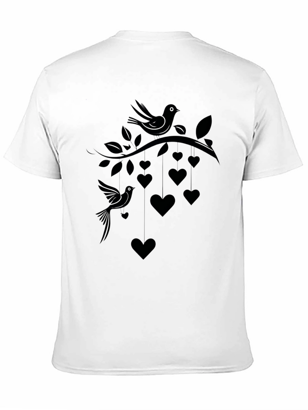 Love Birds Tee - Heart & Bird Graphic Print