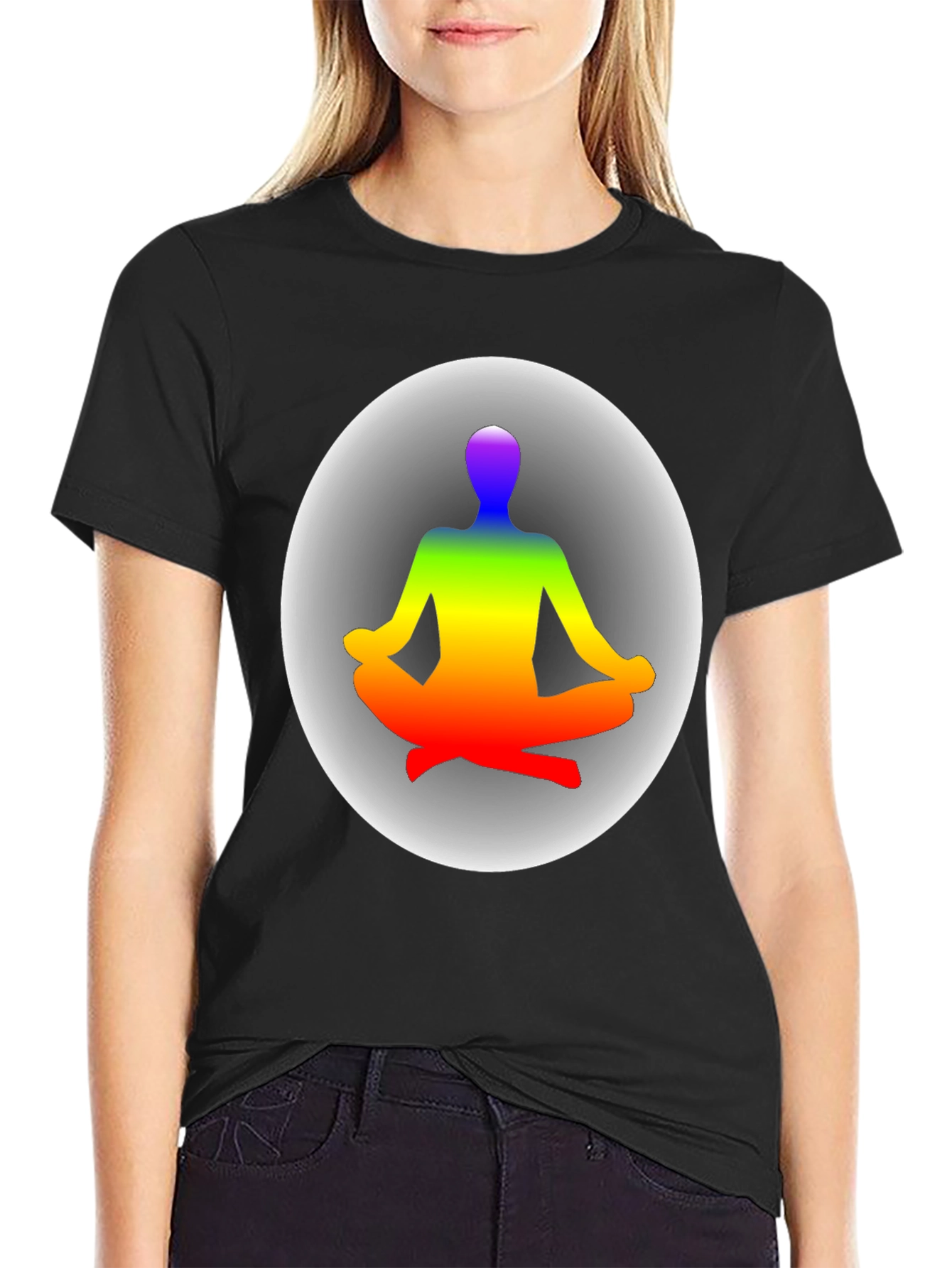 Zen Chakra Meditation T-Shirt - Black