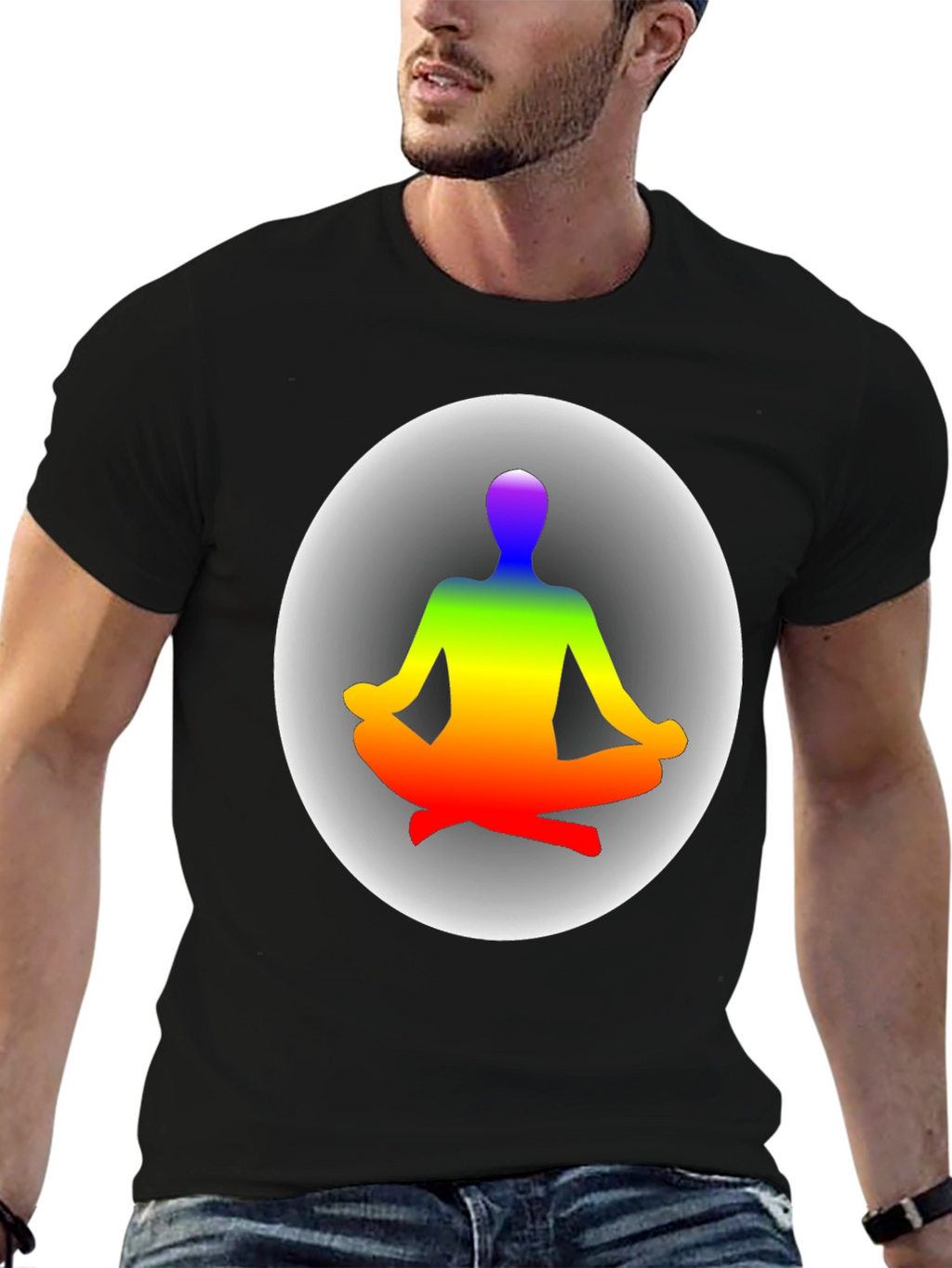 Zen Chakra Meditation T-Shirt - Black