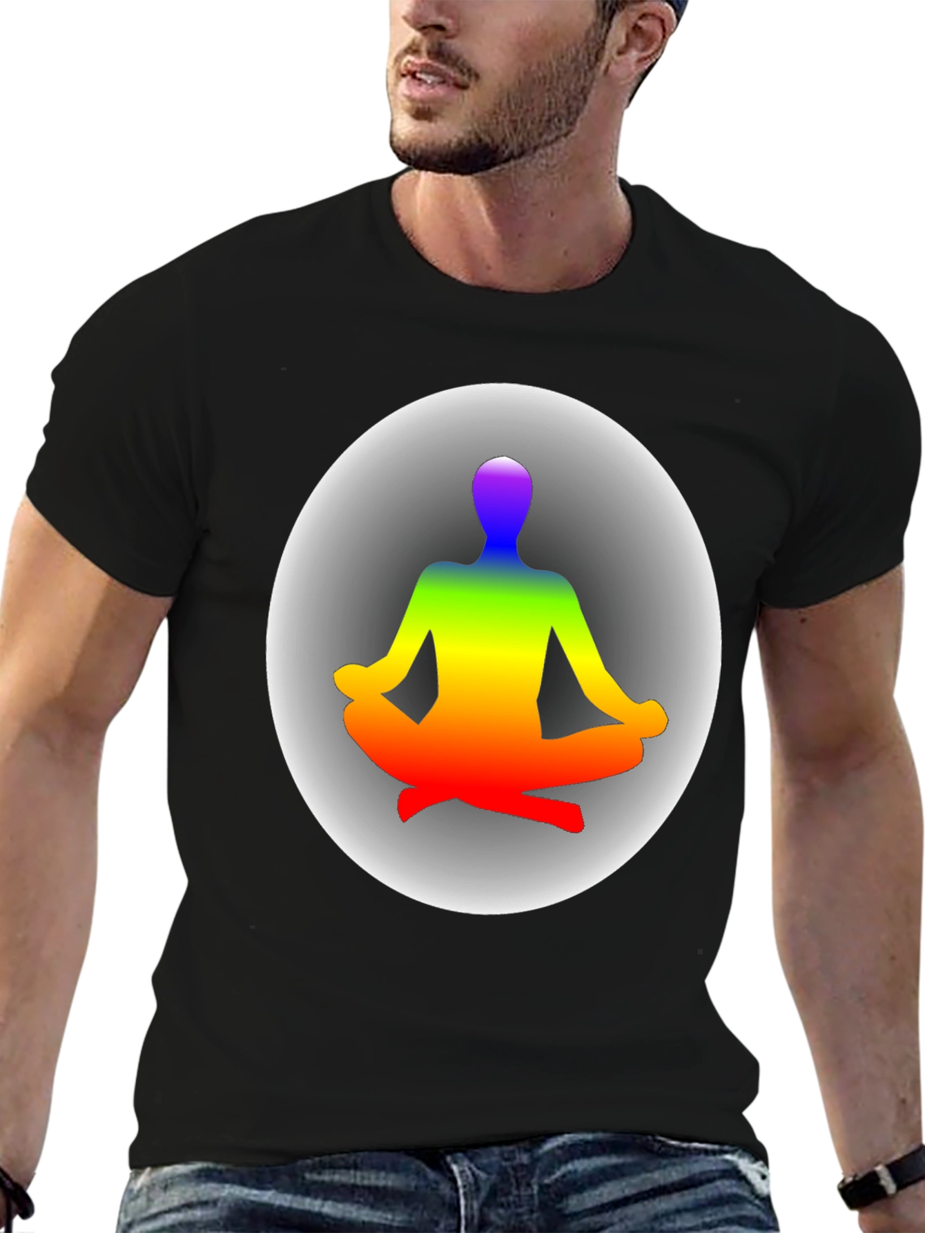 Zen Chakra Meditation T-Shirt - Black
