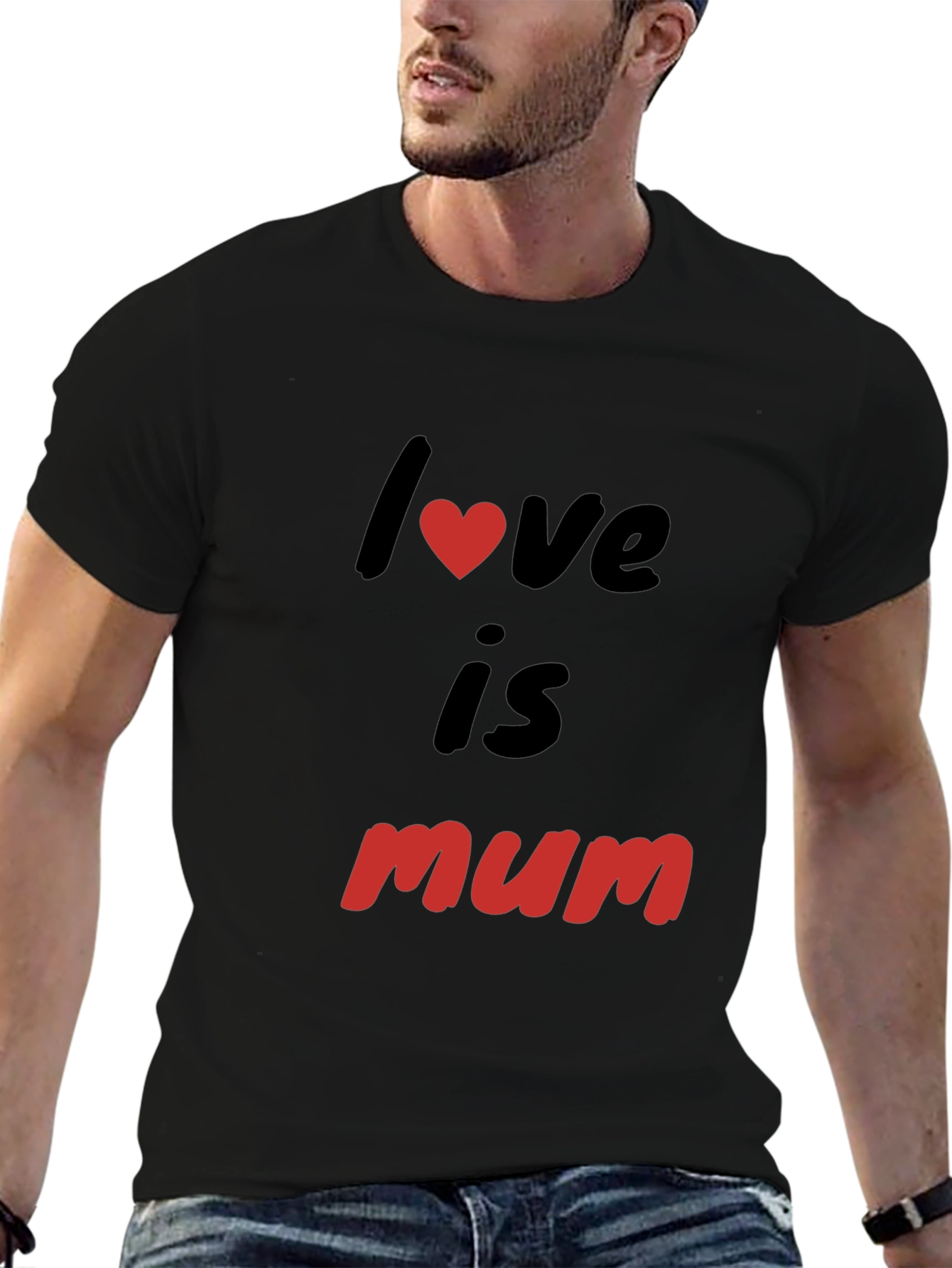 Love is Mum - Black T-shirt