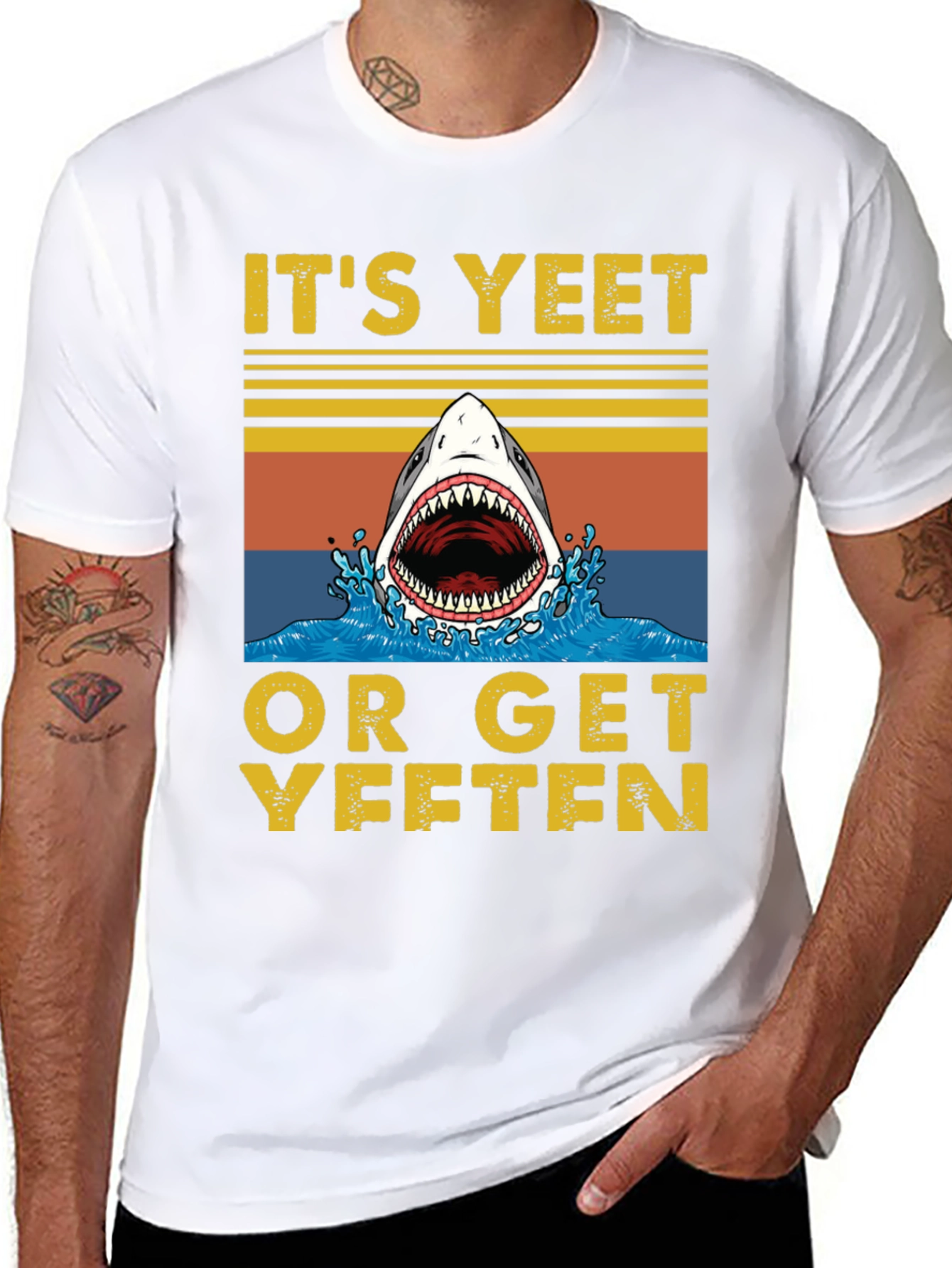 Its Yeet or Get Yeeten Shark Graphic Tee