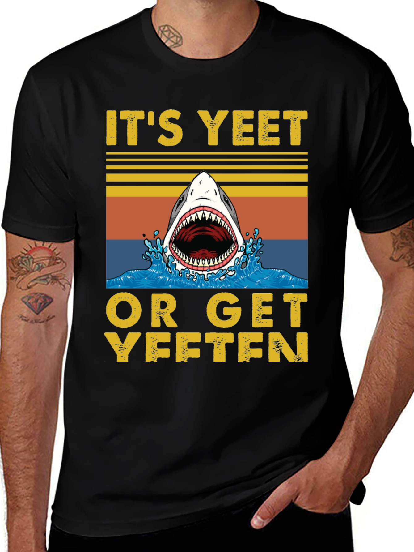 Its Yeet or Get Yeeten Shark Graphic Tee