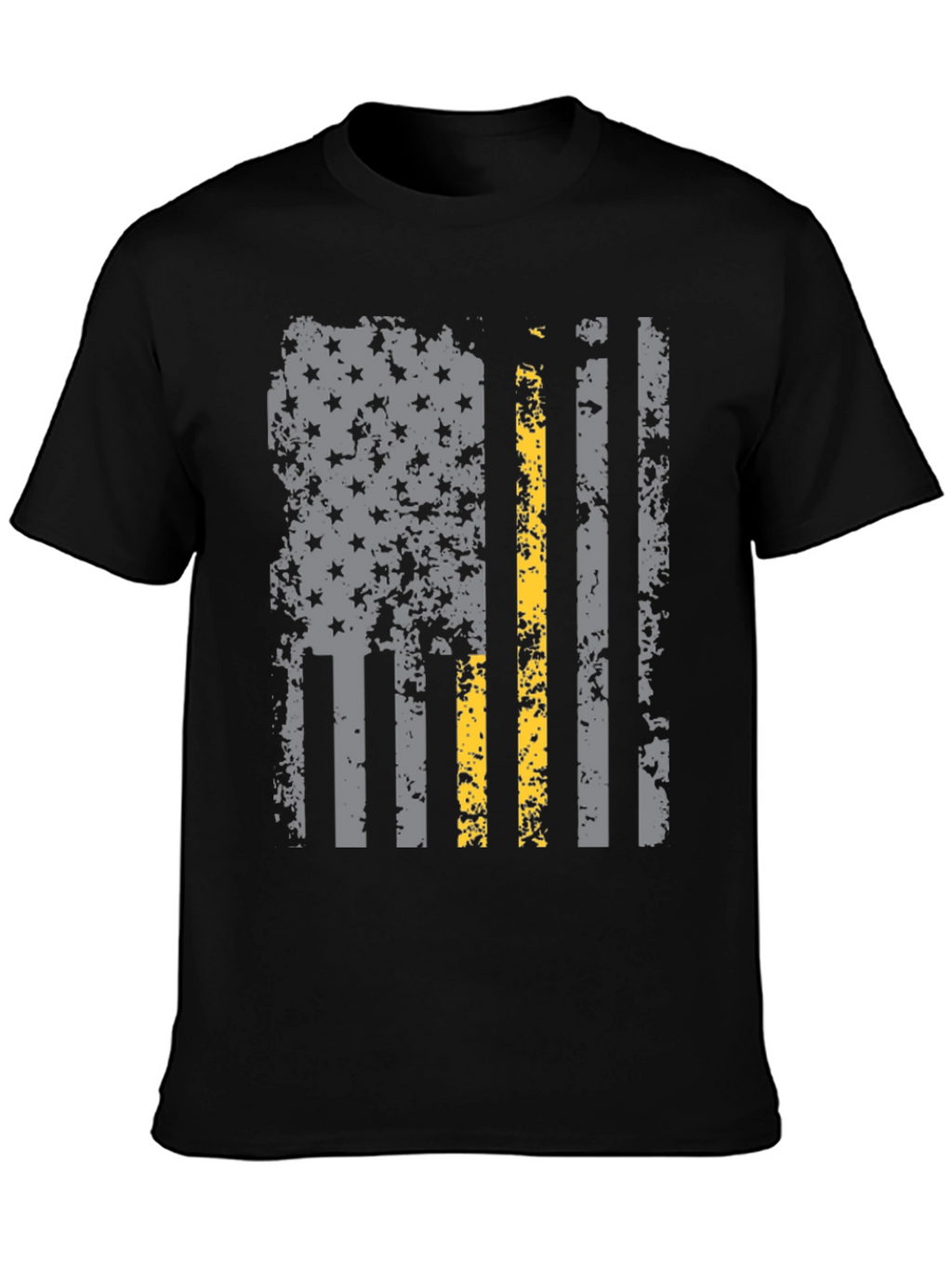 Distressed Thin Yellow Line American Flag T-Shirt