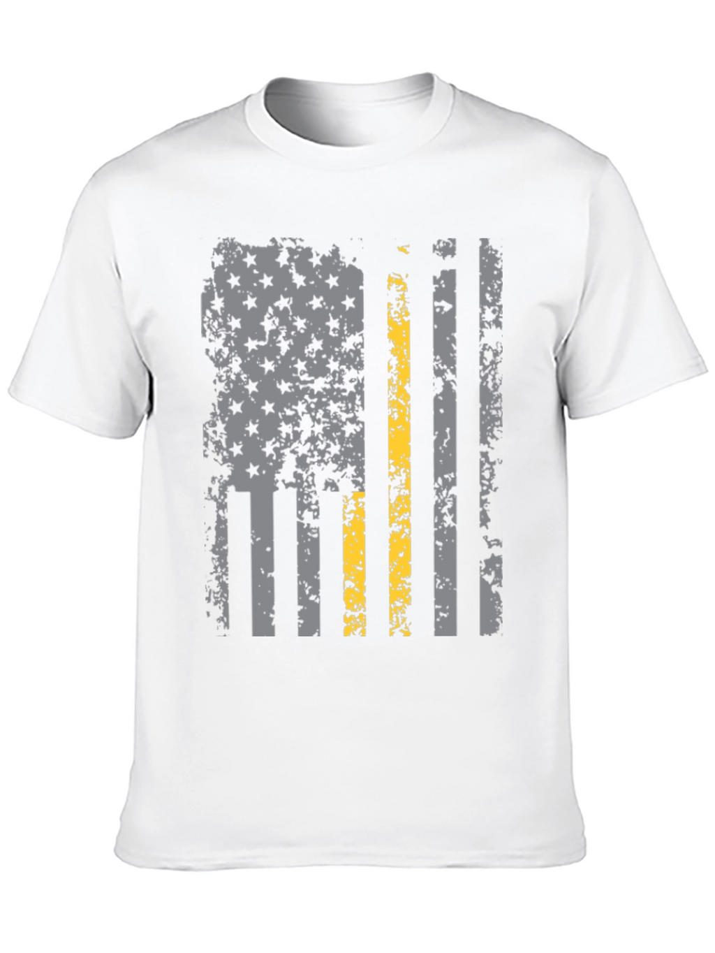 Distressed Thin Yellow Line American Flag T-Shirt