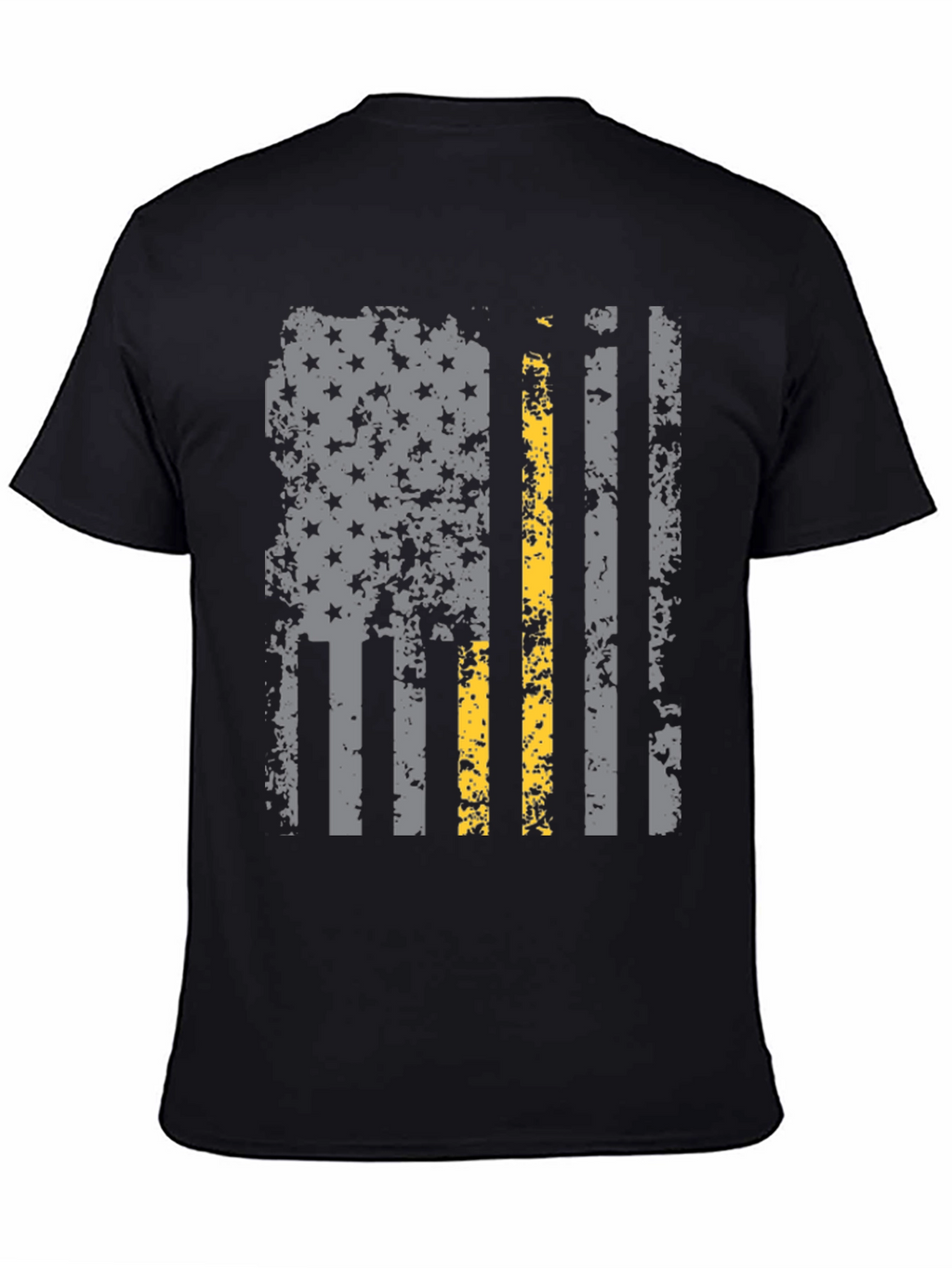 Distressed Thin Yellow Line American Flag T-Shirt