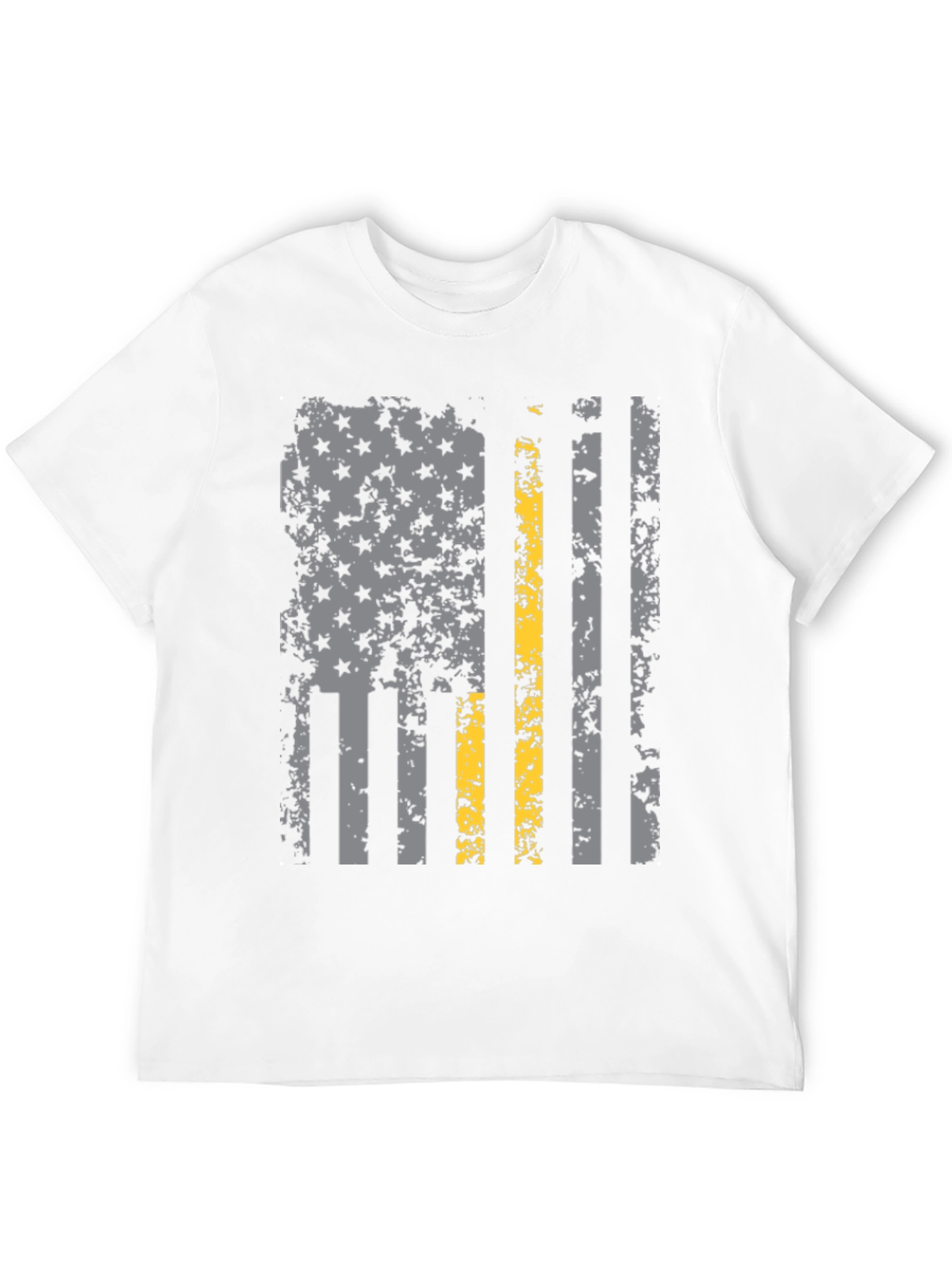Distressed Thin Yellow Line American Flag T-Shirt