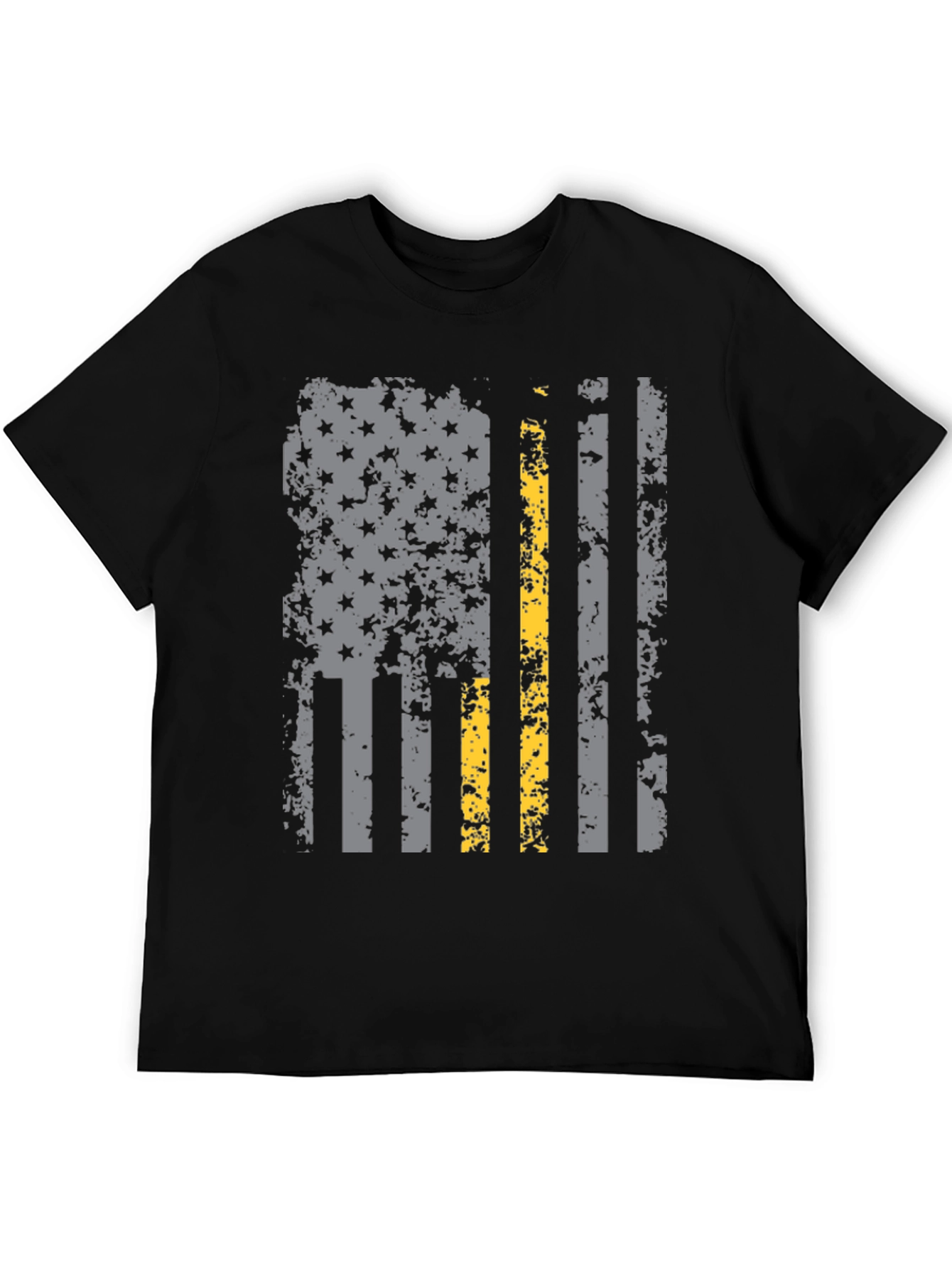 Distressed Thin Yellow Line American Flag T-Shirt