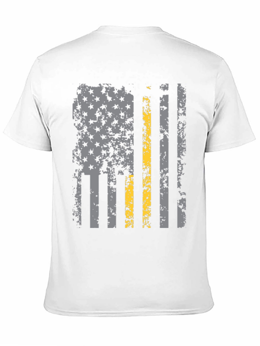 Distressed Thin Yellow Line American Flag T-Shirt