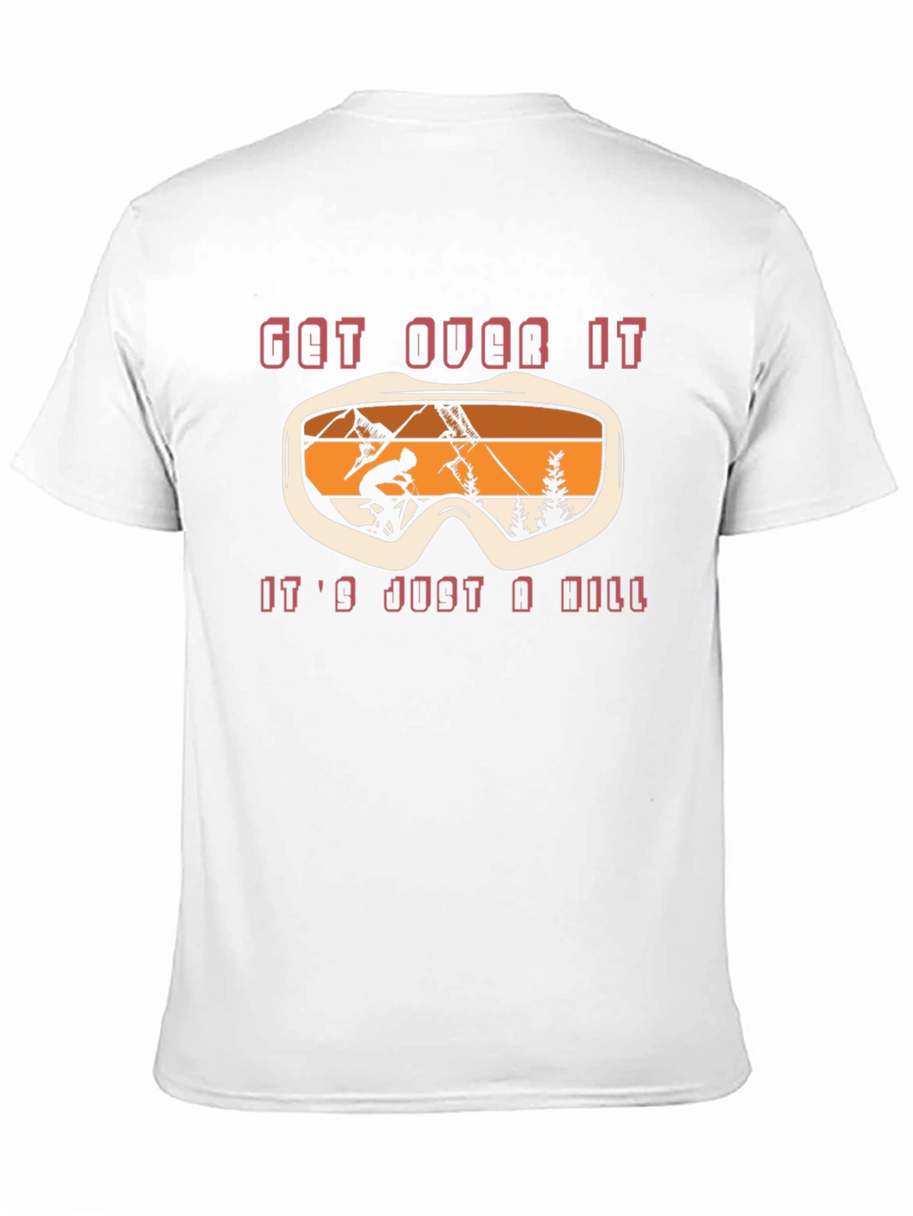Get Over It Skiing T-Shirt Black Cotton Graphic Tee