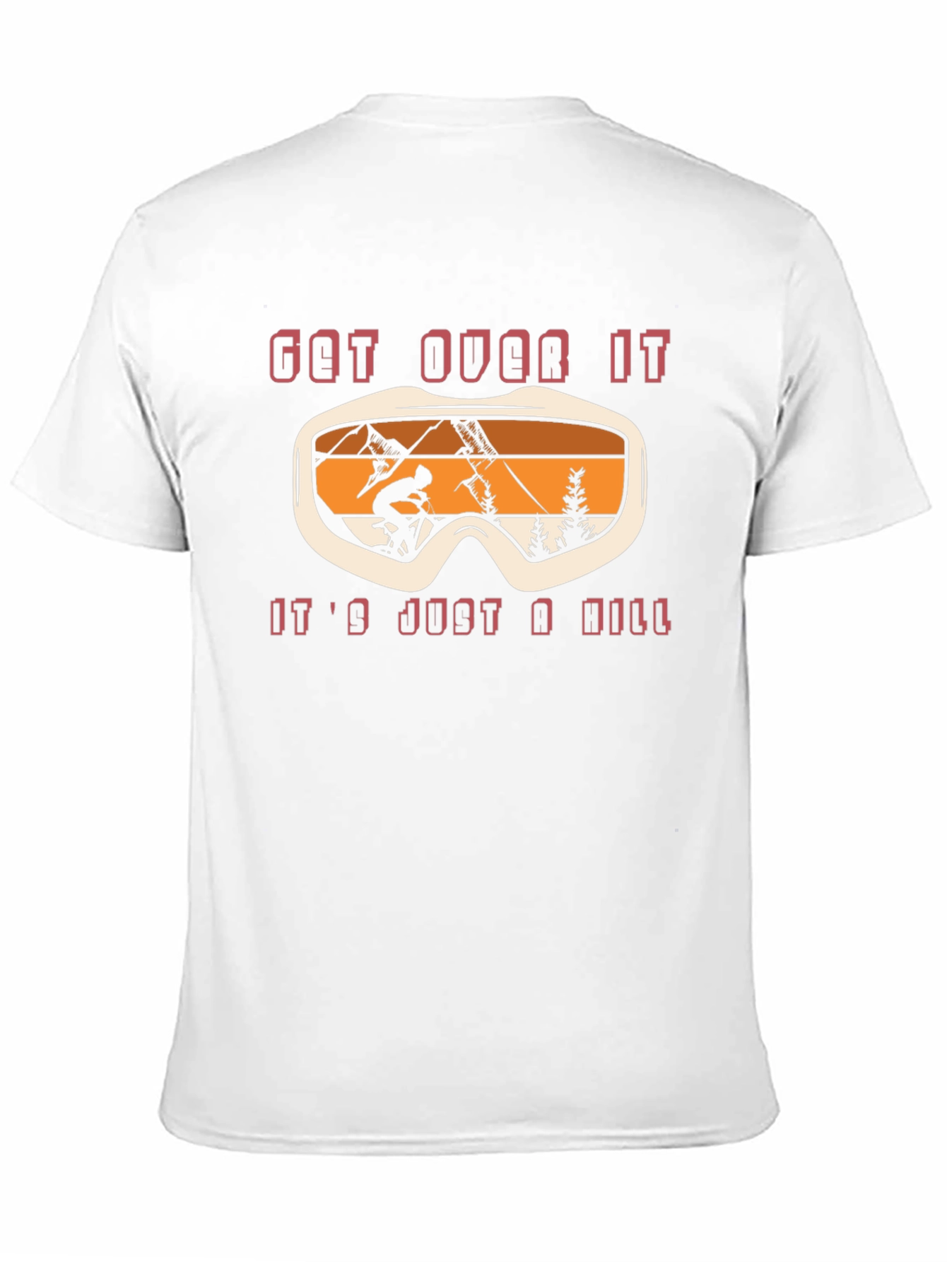 Get Over It Skiing T-Shirt Black Cotton Graphic Tee