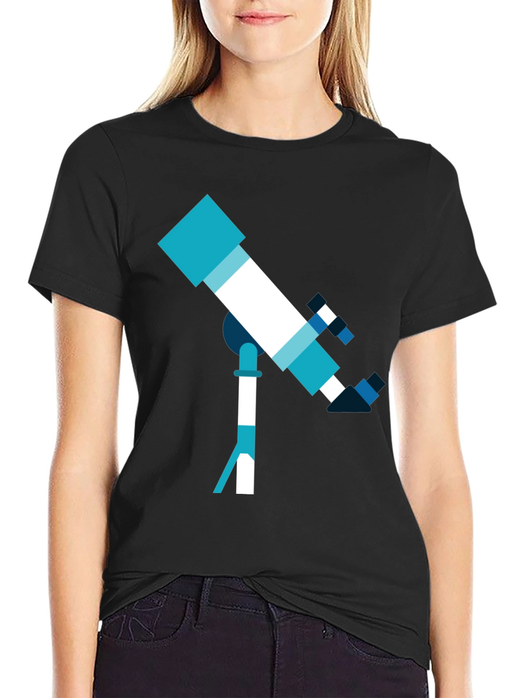 Telescope Graphic Tee - Space Exploration Shirt