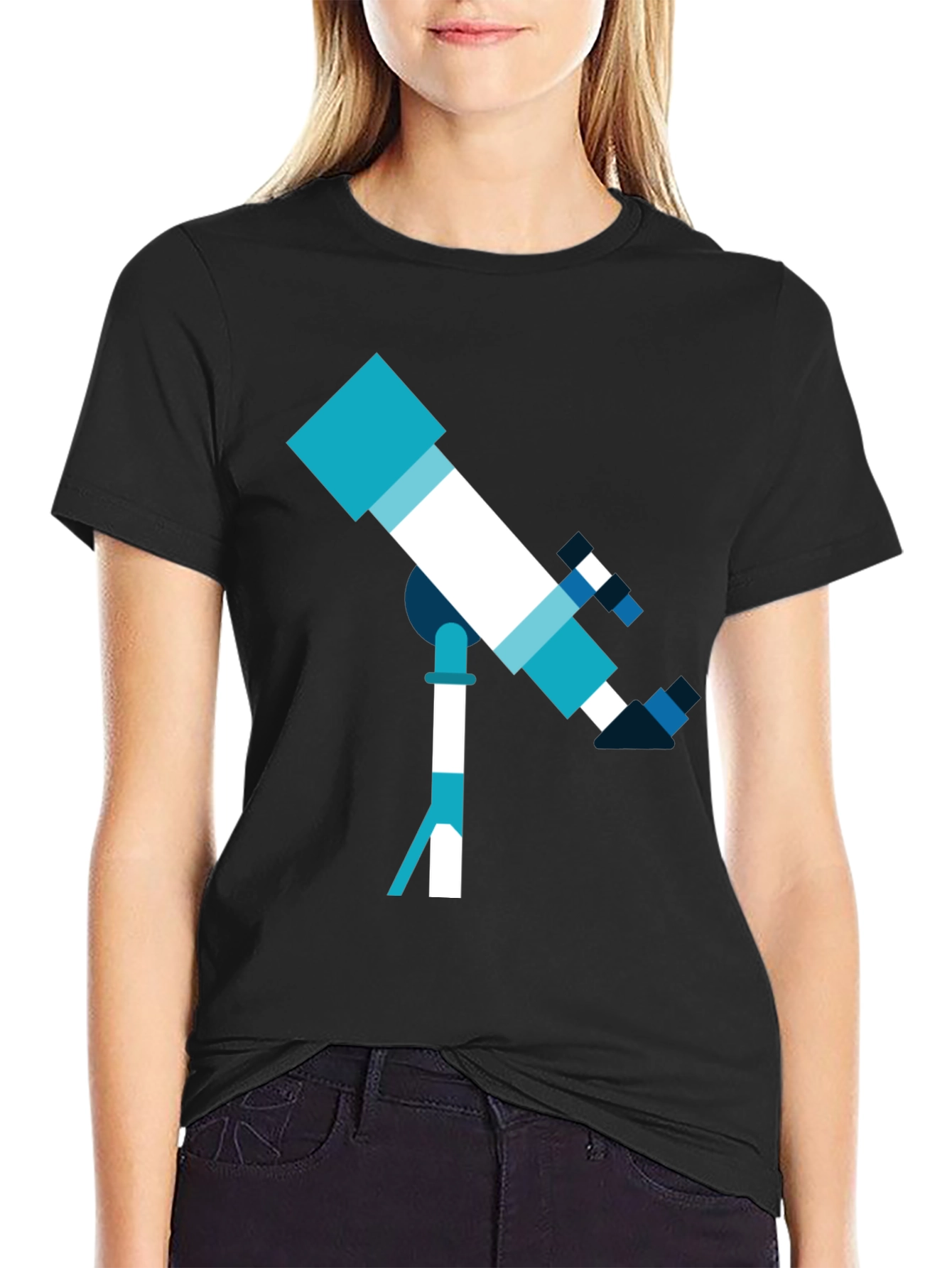 Telescope Graphic Tee - Space Exploration Shirt