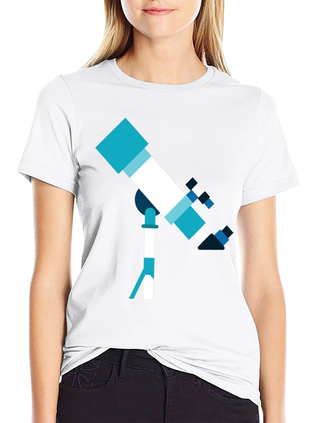 Telescope Graphic Tee - Space Exploration Shirt