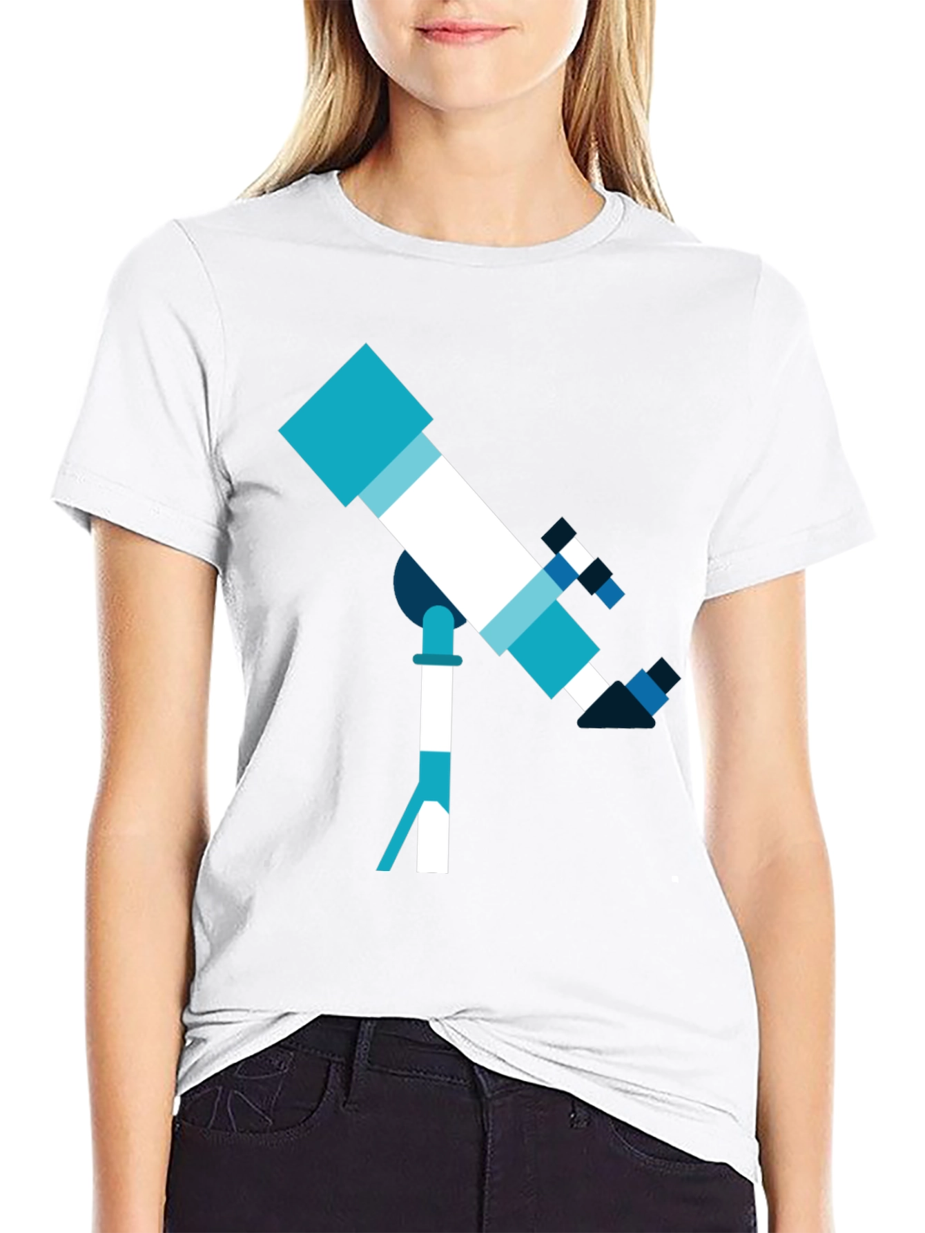Telescope Graphic Tee - Space Exploration Shirt