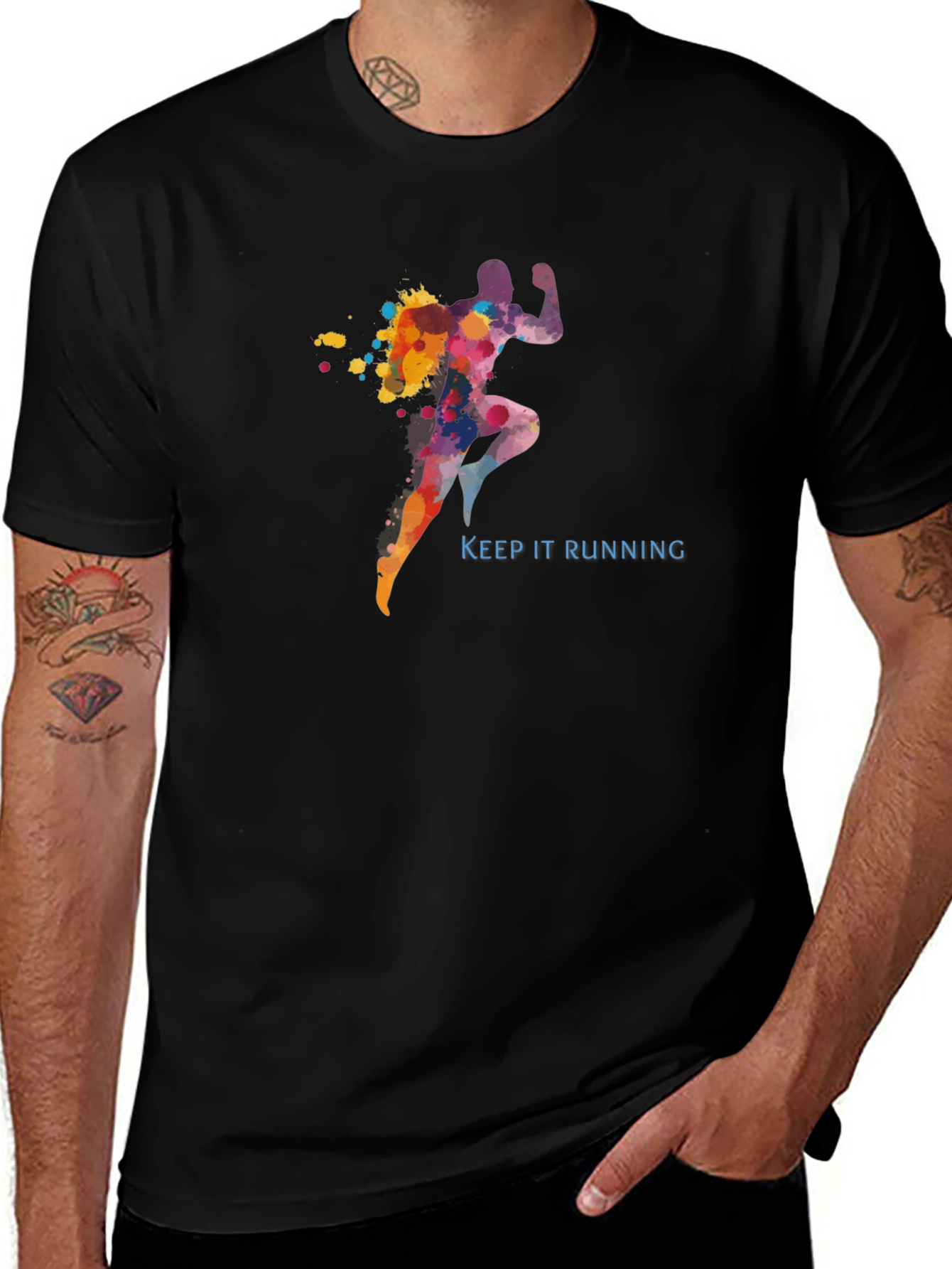 Keep It Running T-Shirt - Colorful Runner Design
