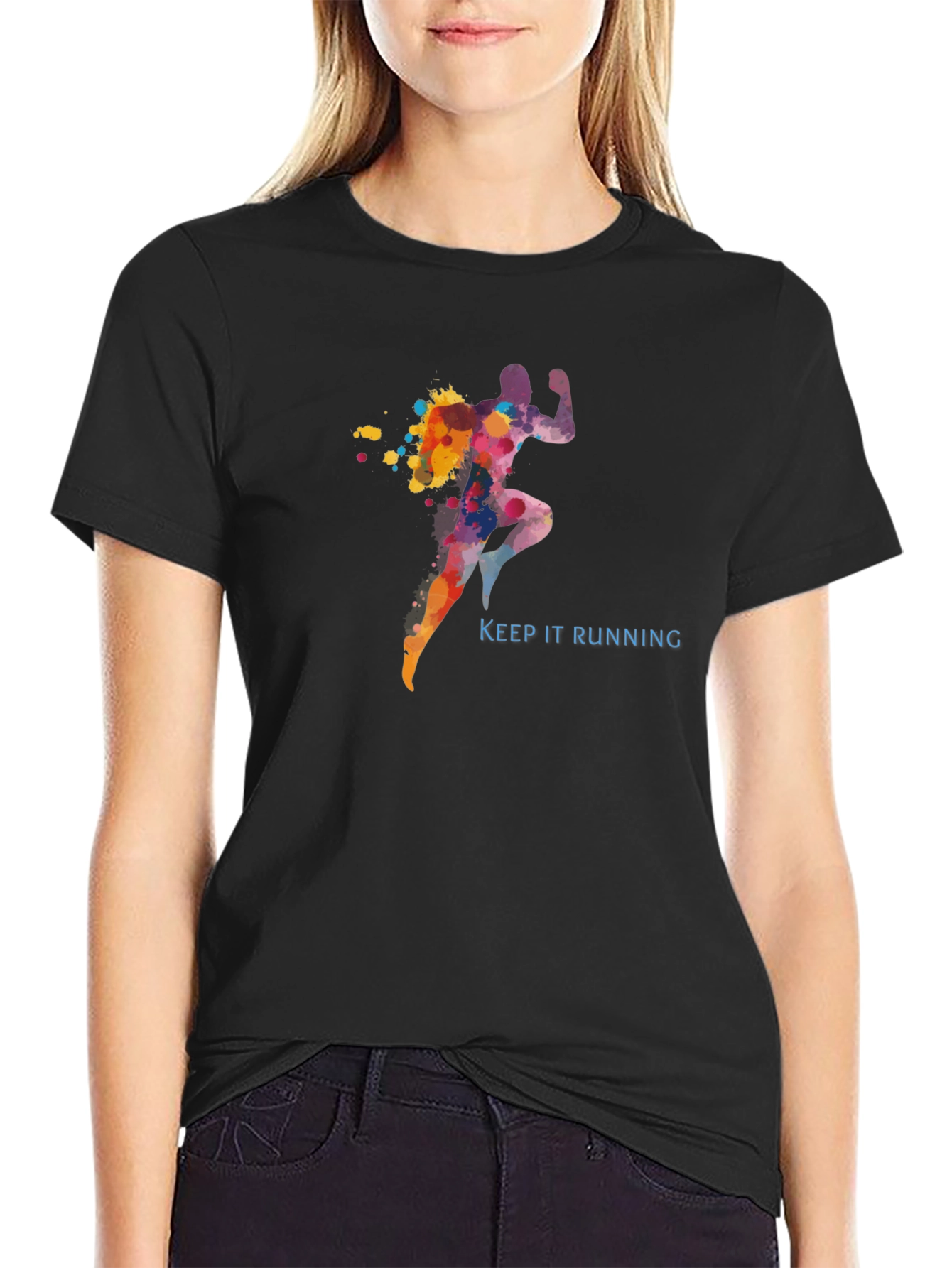 Keep It Running T-Shirt - Colorful Runner Design