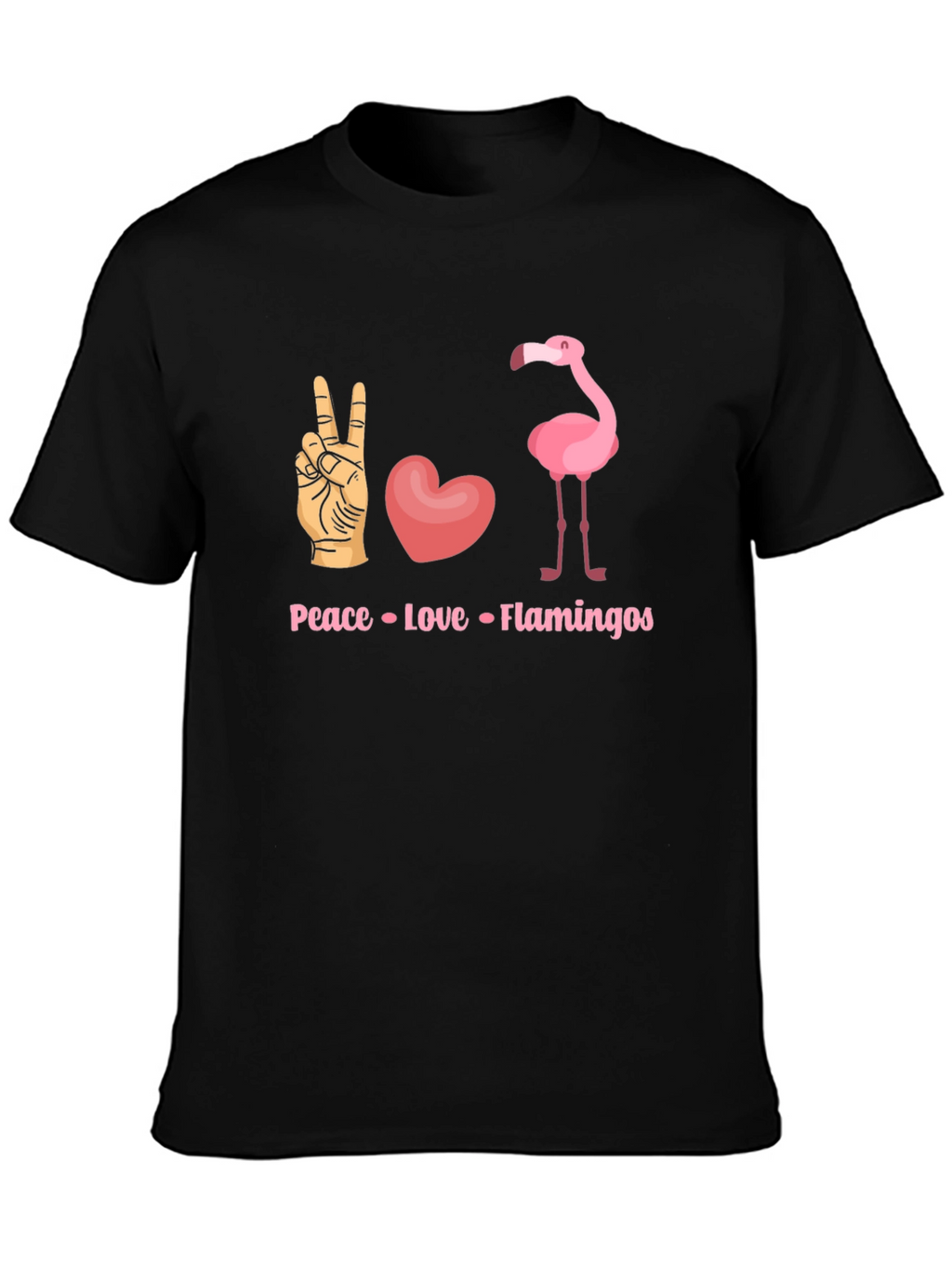 Peace Love Flamingos Graphic T-Shirt