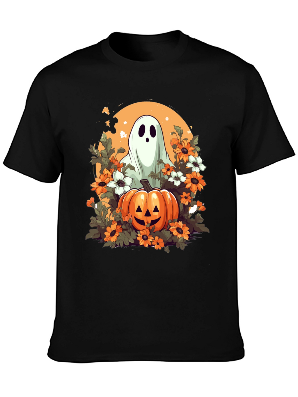 Halloween Ghost & Pumpkin Graphic Tee