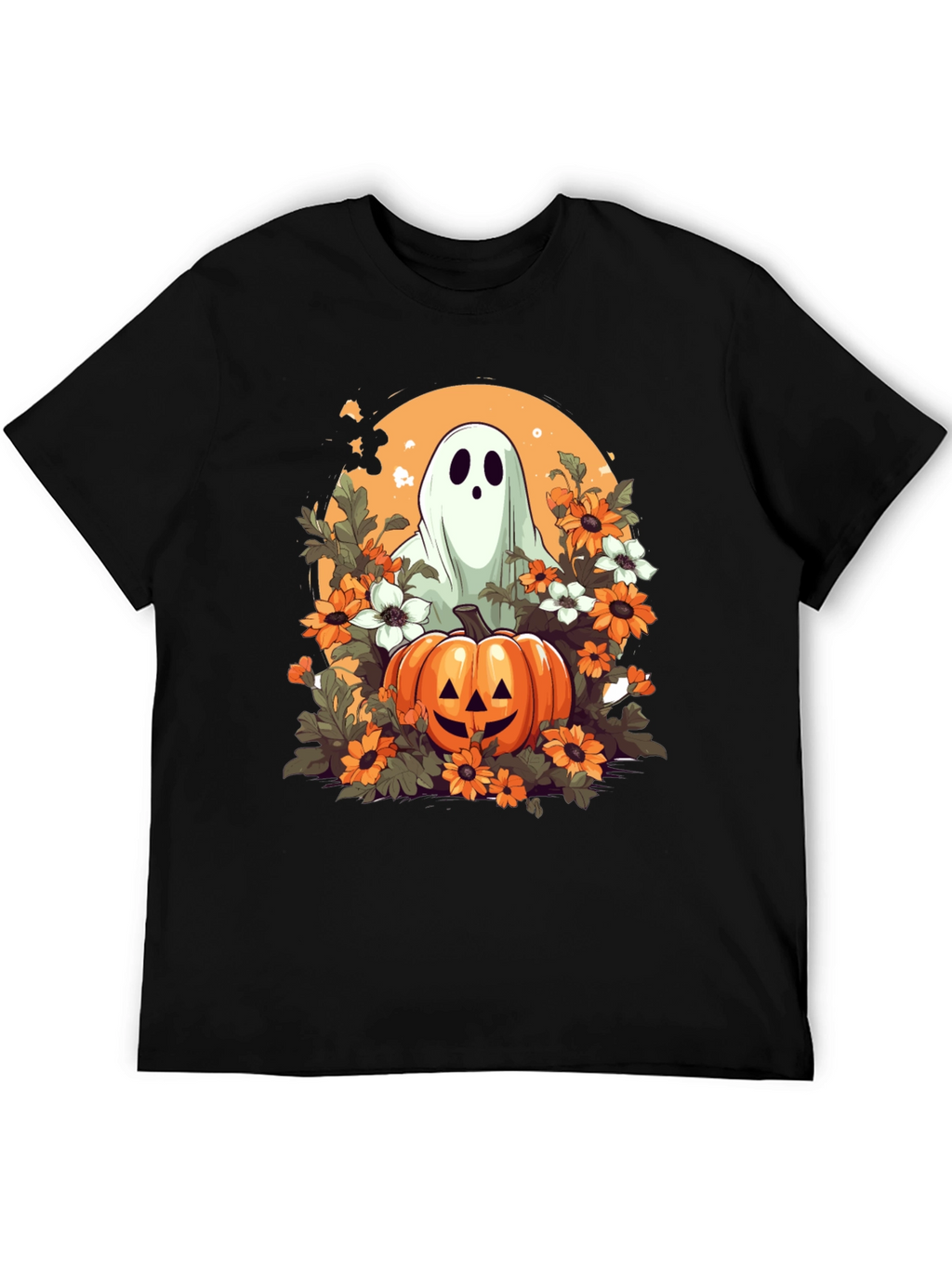 Halloween Ghost & Pumpkin Graphic Tee