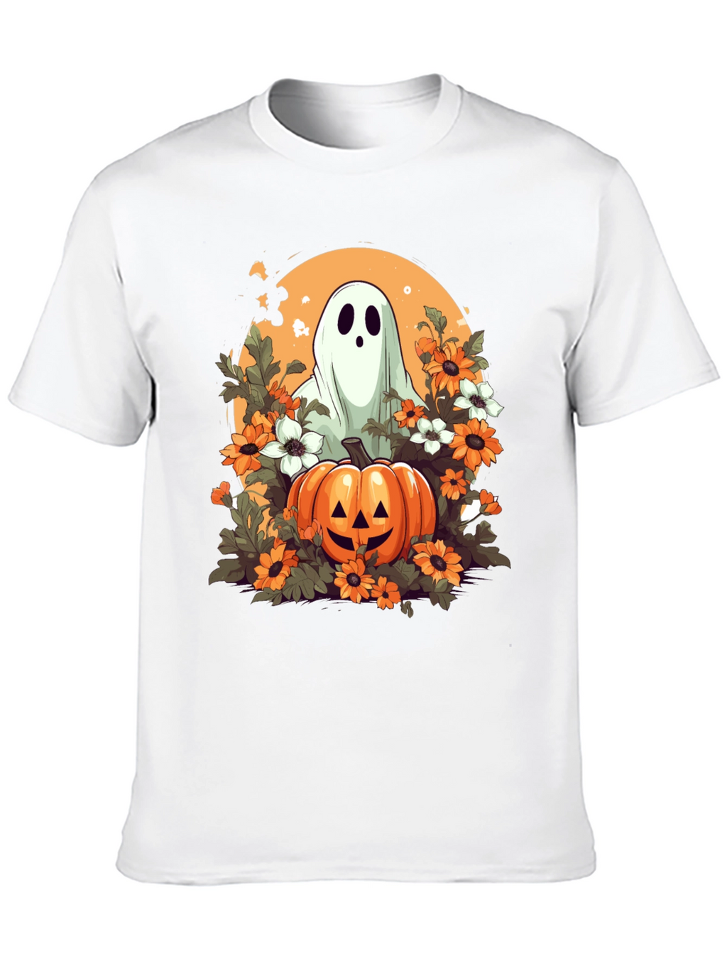 Halloween Ghost & Pumpkin Graphic Tee
