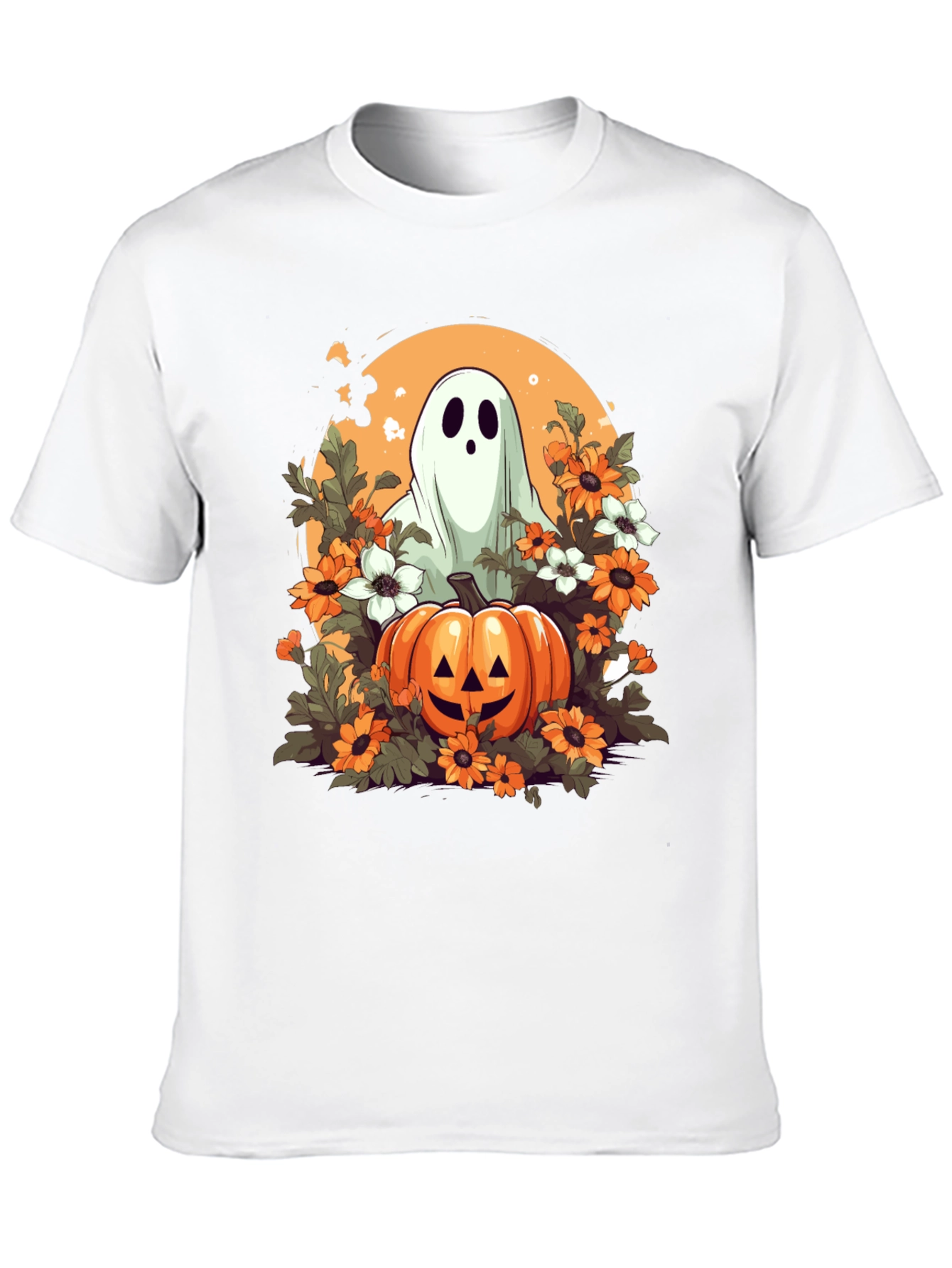 Halloween Ghost & Pumpkin Graphic Tee