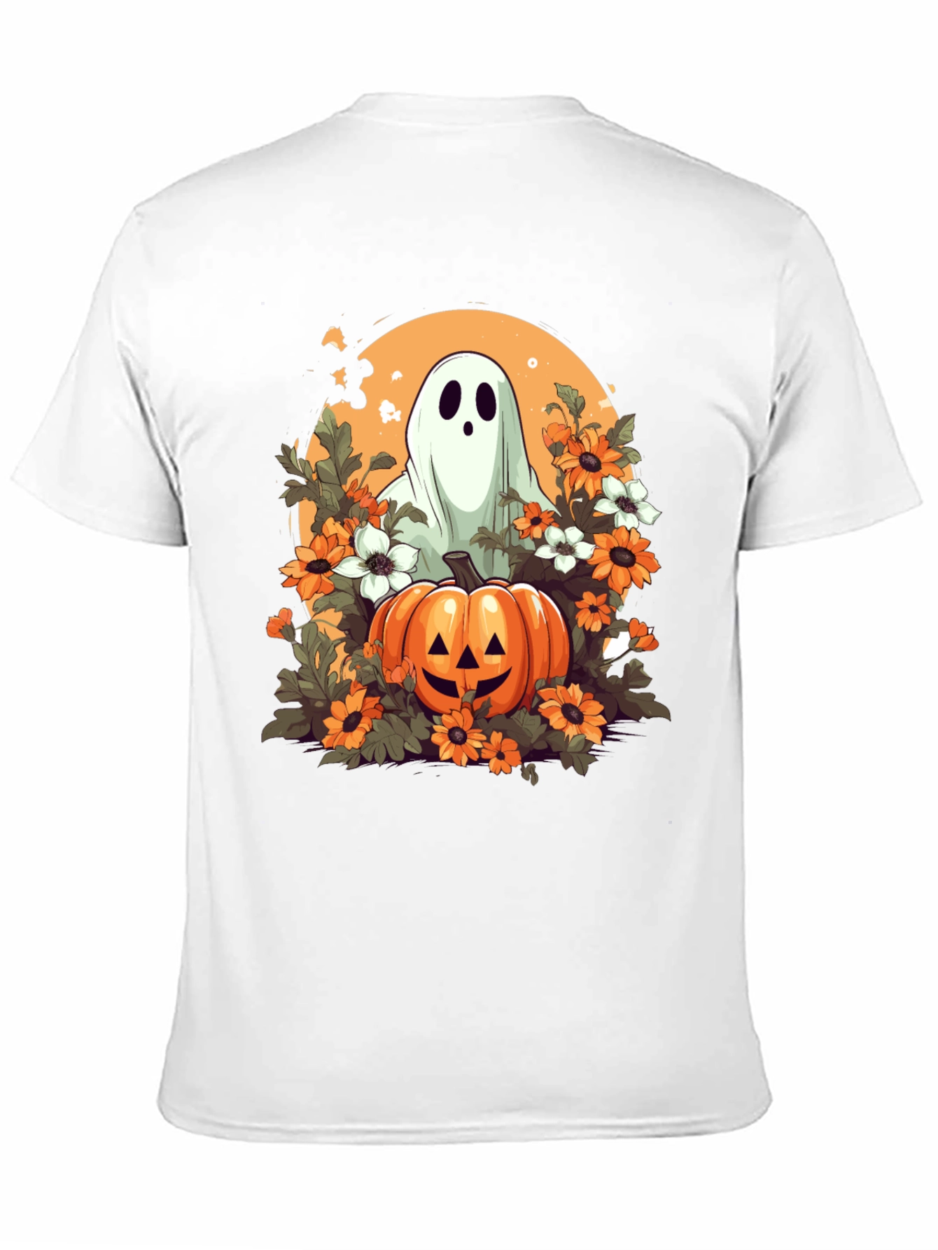 Halloween Ghost & Pumpkin Graphic Tee
