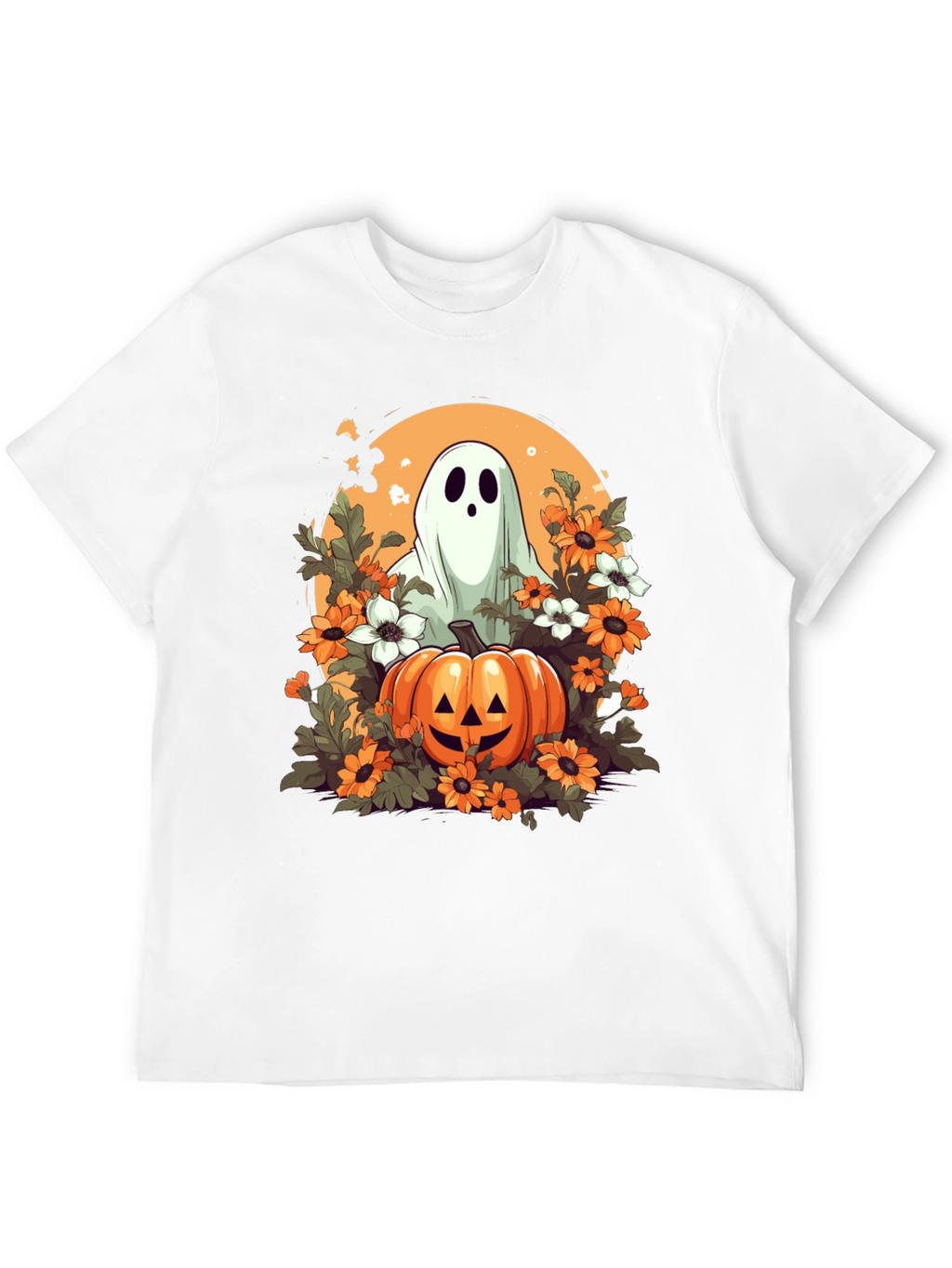 Halloween Ghost & Pumpkin Graphic Tee