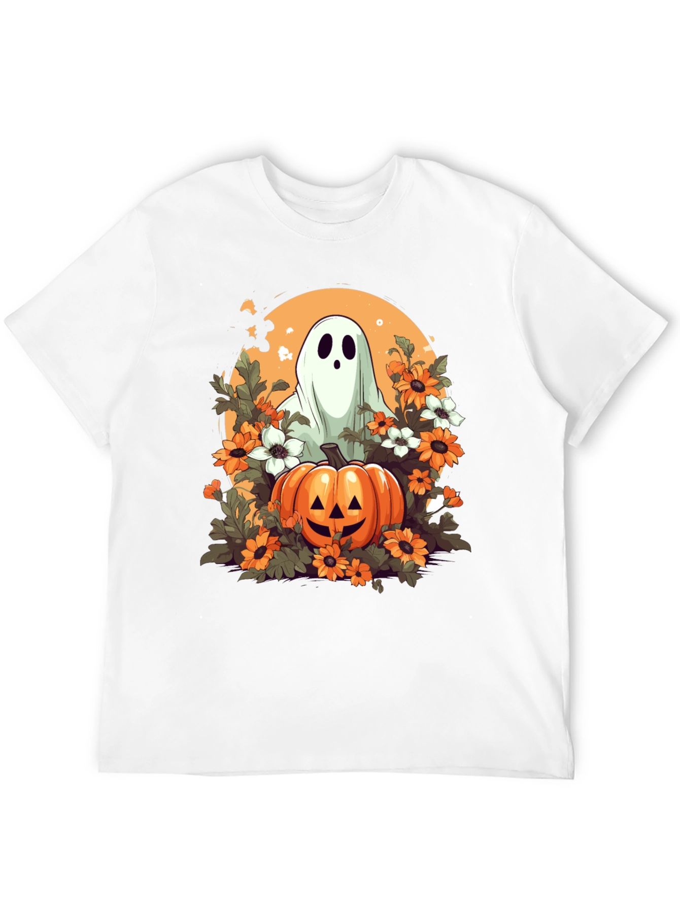 Halloween Ghost & Pumpkin Graphic Tee